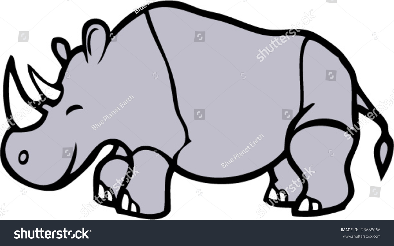 Rhinoceros Drawing Stock Vector 123688066 - Shutterstock