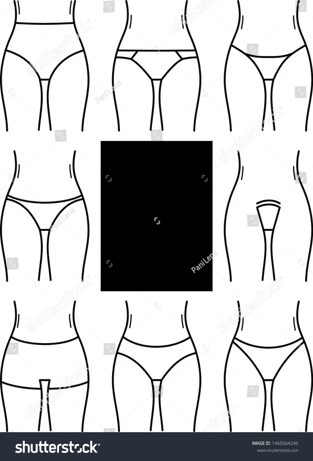 Set Varieties Womens Panties Icons Outline Stock Vector Royalty Free