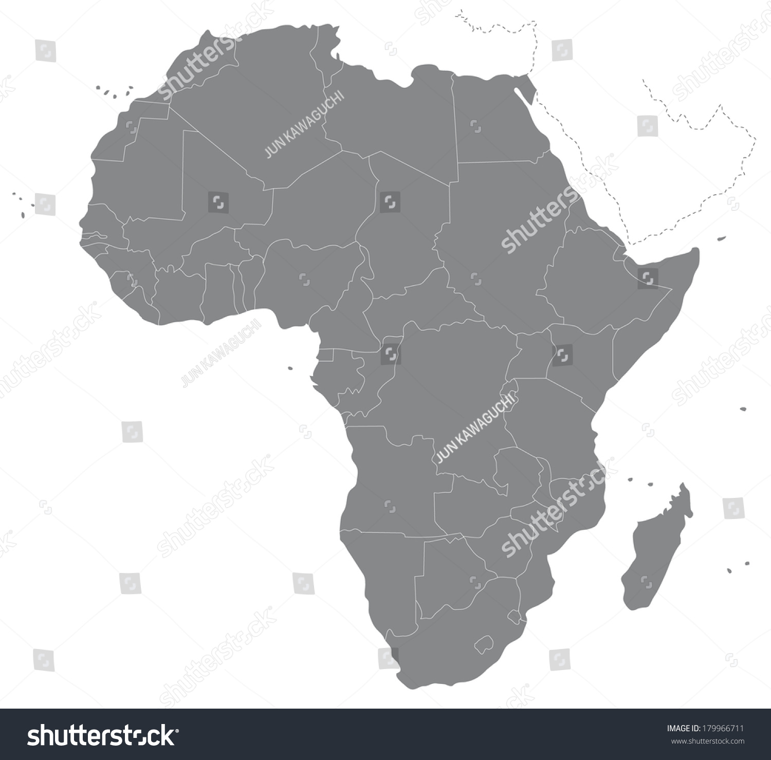 A Simple Map Of Africa Stock Vector Illustration 179966711 : Shutterstock