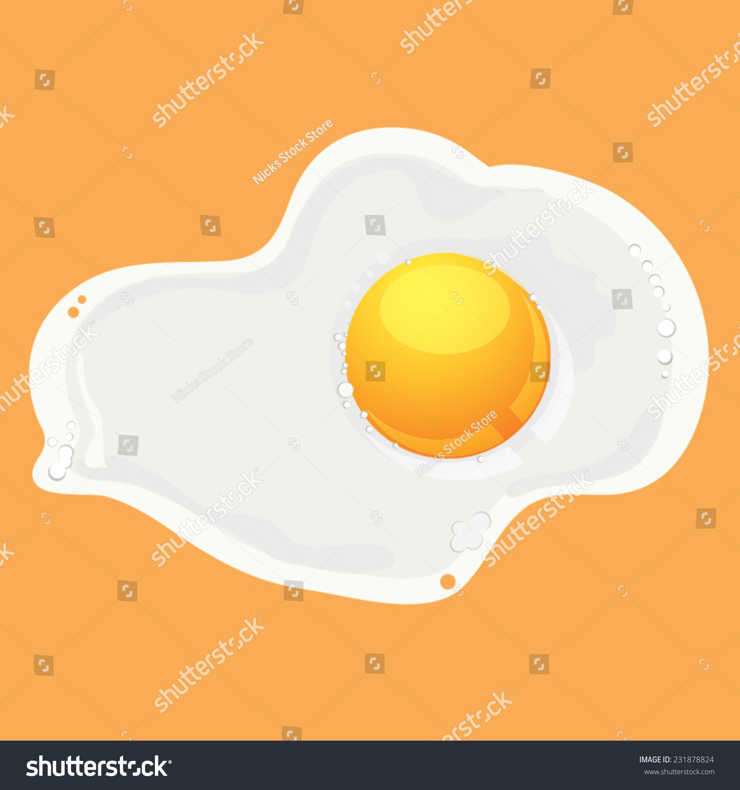 Single Fried Egg Cartoon Stock Vector 231878824 - Shutterstock