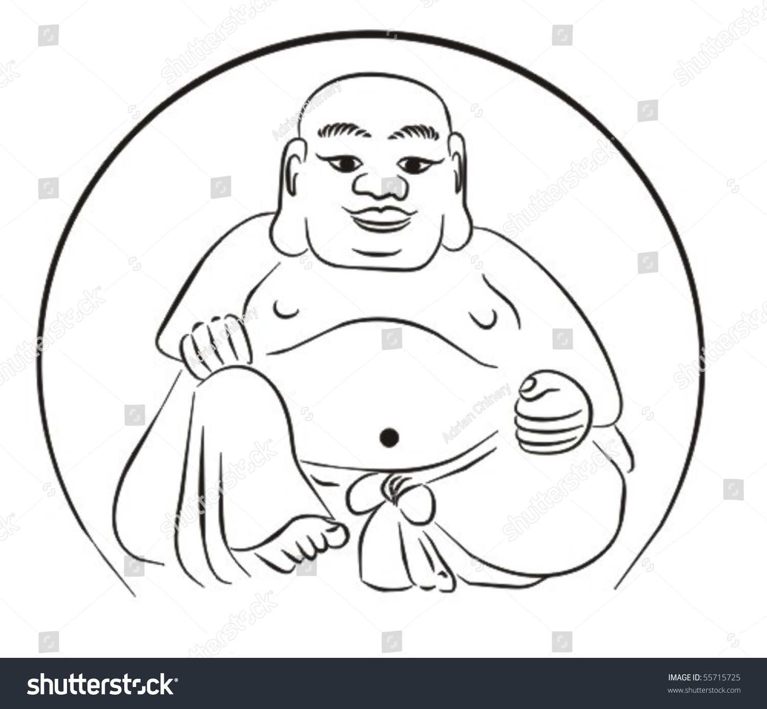 A Sitting Line Drawing Of Buddha Stock Vector Illustration 55715725