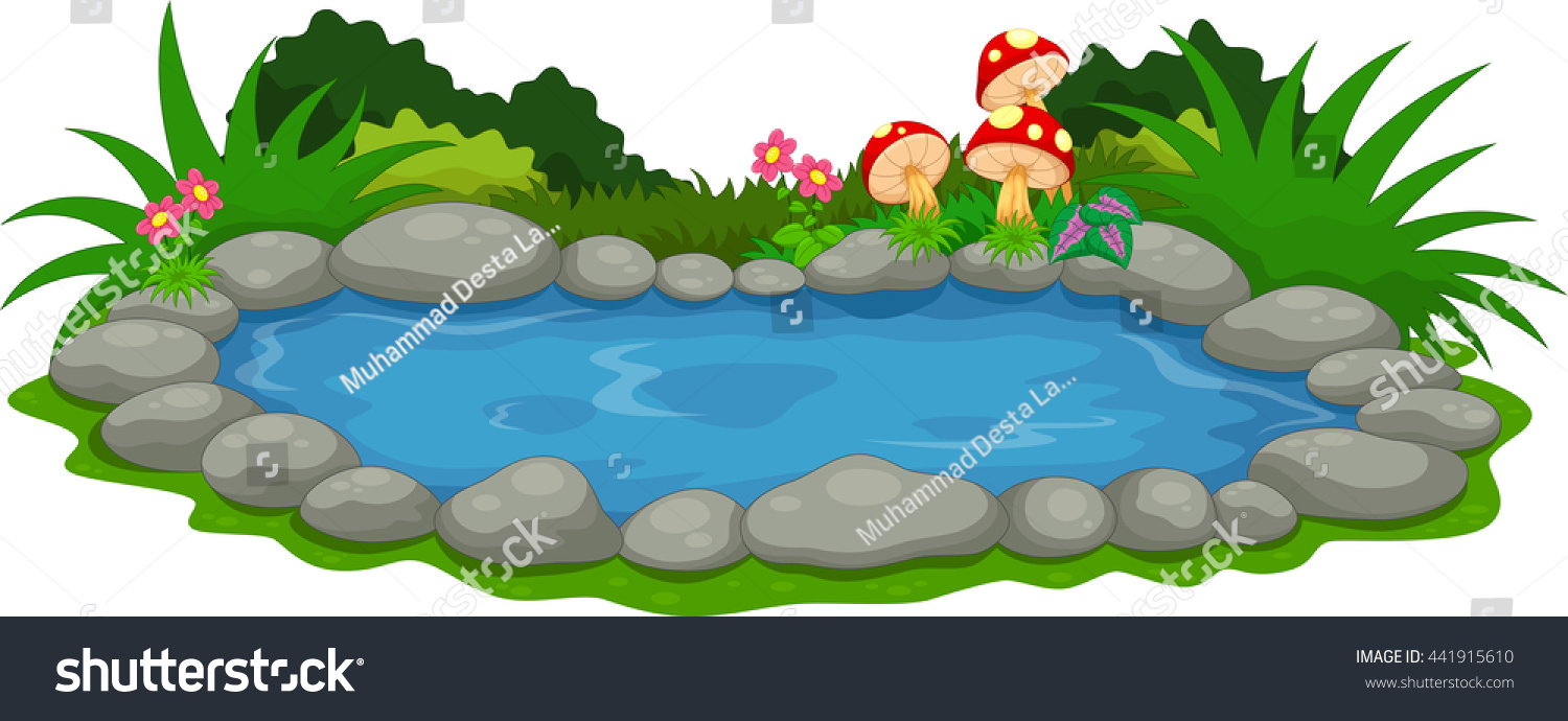 A Small Lake Cartoon Stock Vector 441915610 : Shutterstock