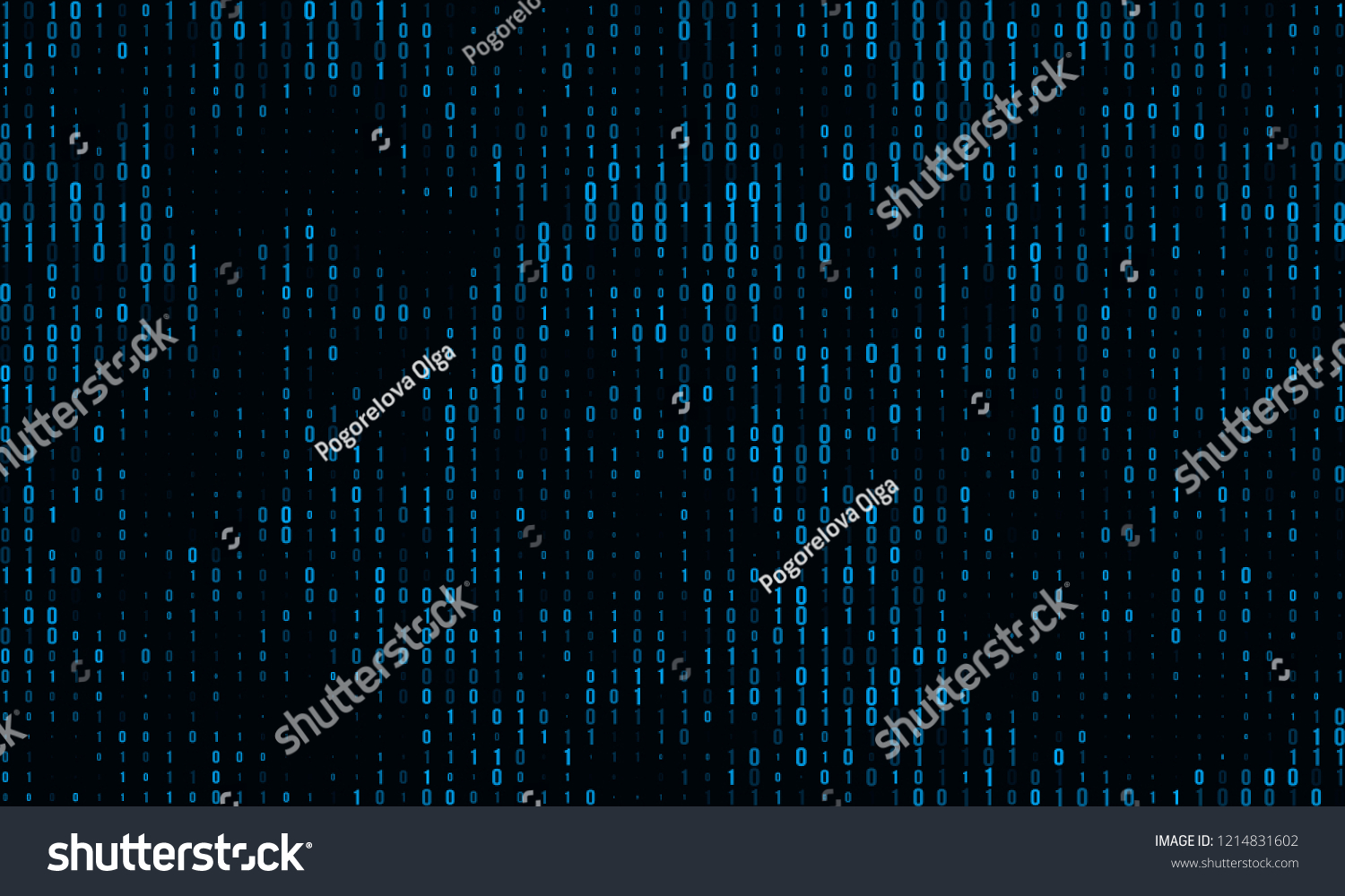 Stream Binary Matrix Code On Screen Stock Vector Royalty Free 1214831602