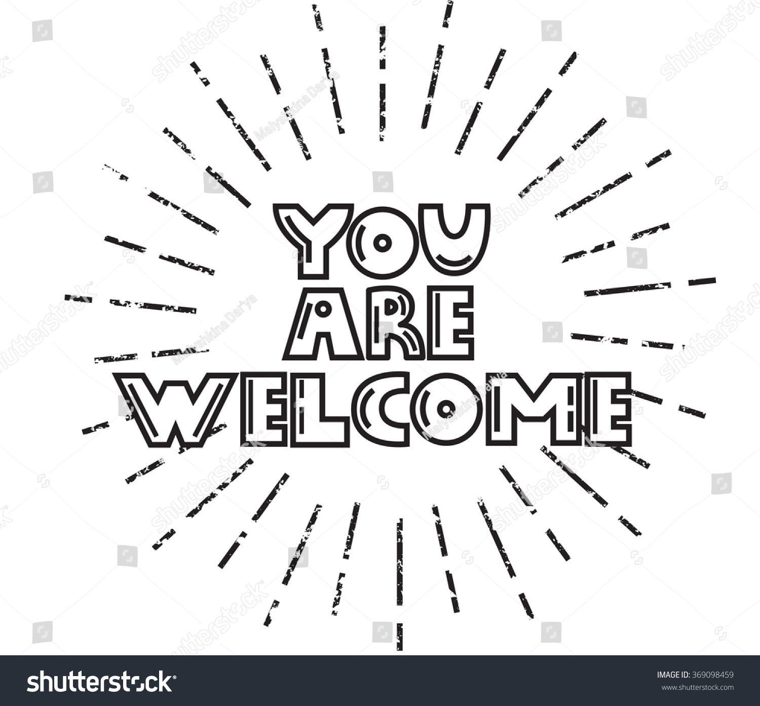 Stylish Vector Poster You Welcome Black Stock Vector 369098459 ...