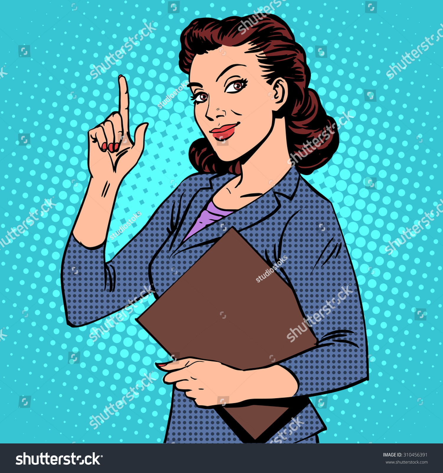 Successful Female Businesswoman Retro Style Pop Stock Vector 310456391 Shutterstock