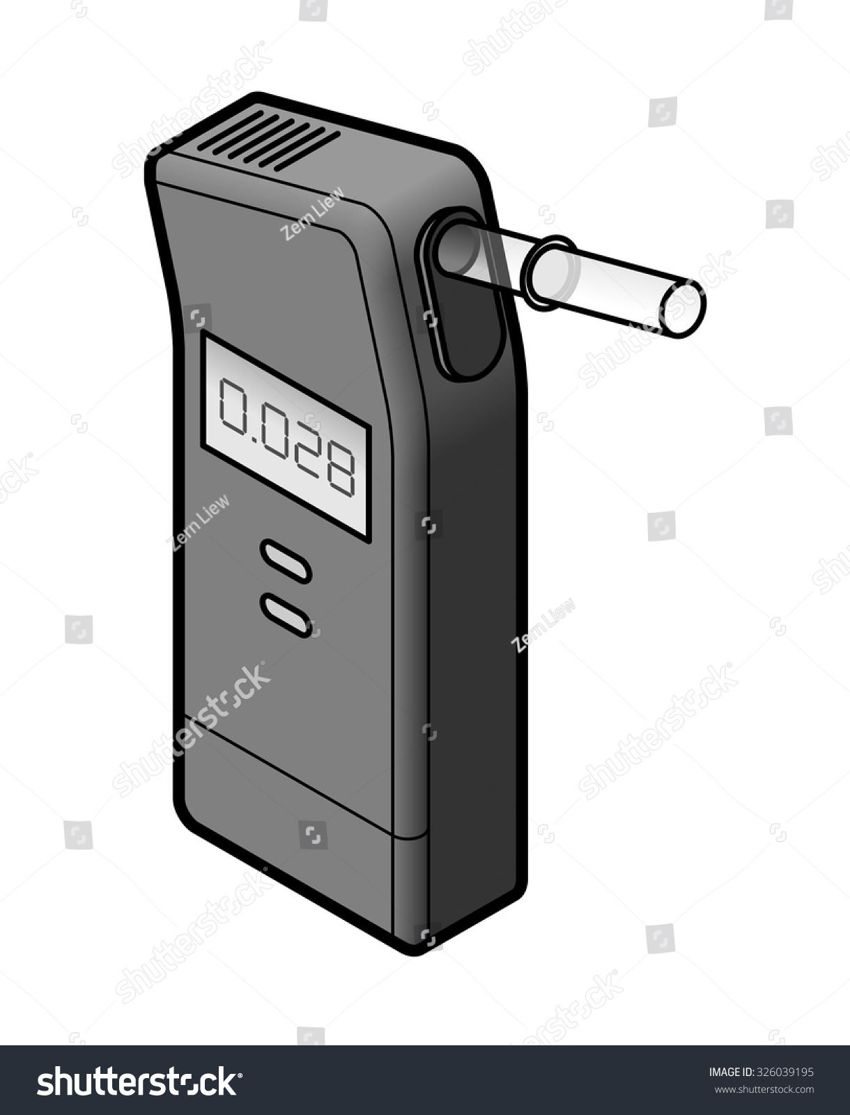 A Traffic Police Handheld Breathalyzer. Stock Vector Illustration