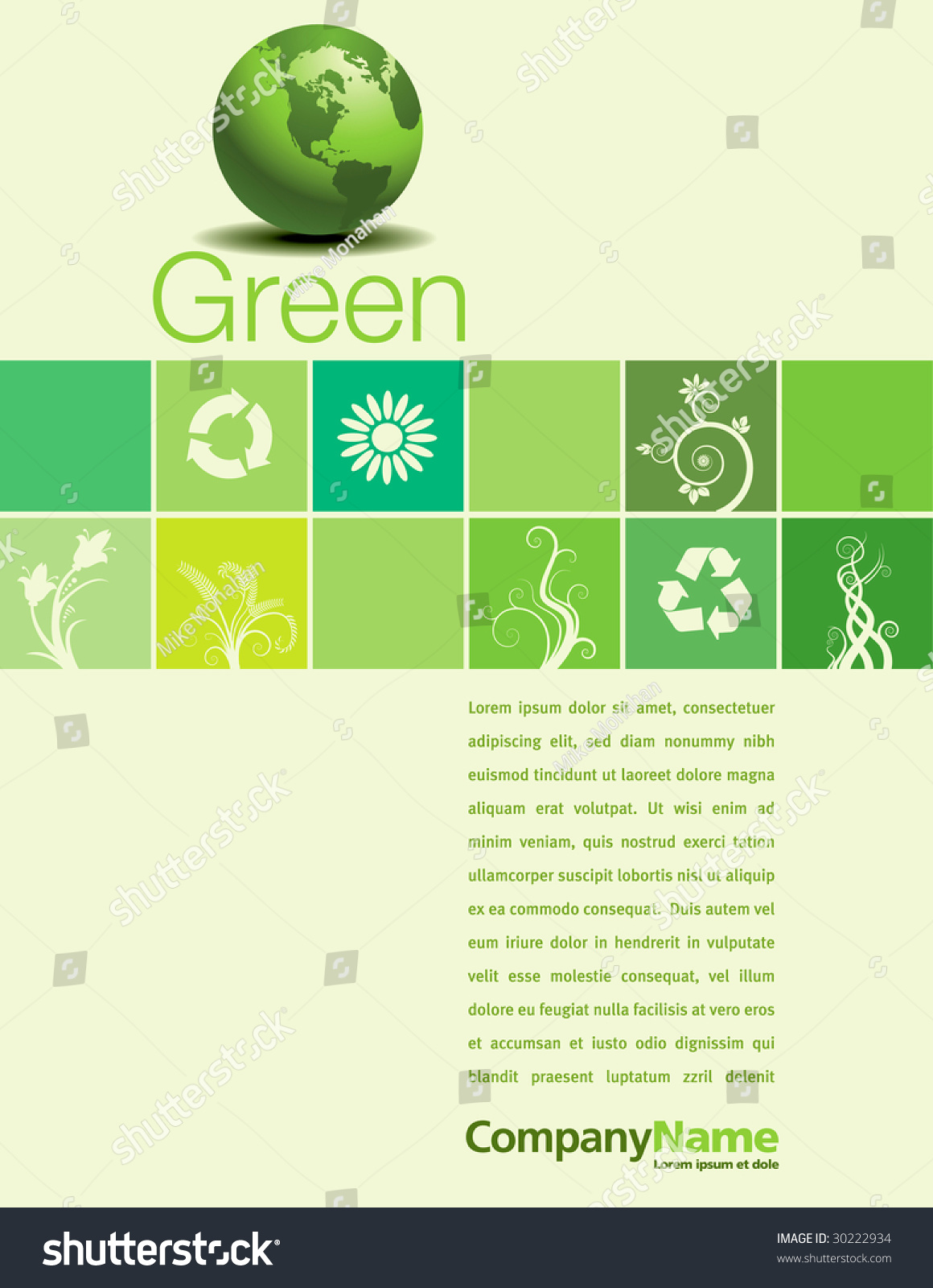 Vector Background Page Design Green Theme Stock Vector 30222934