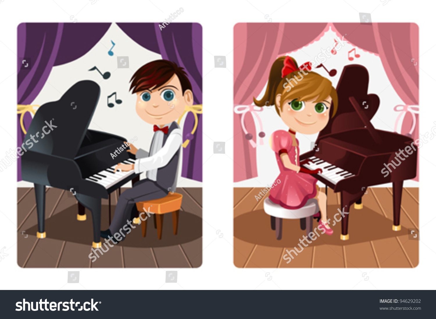 girl playing piano clipart - photo #47
