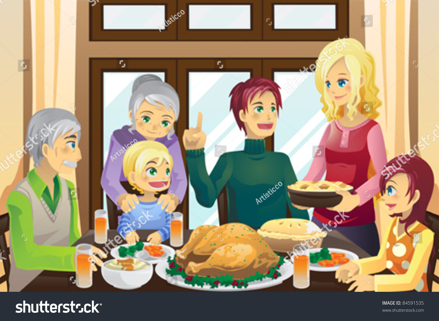 clipart of family eating dinner - photo #39