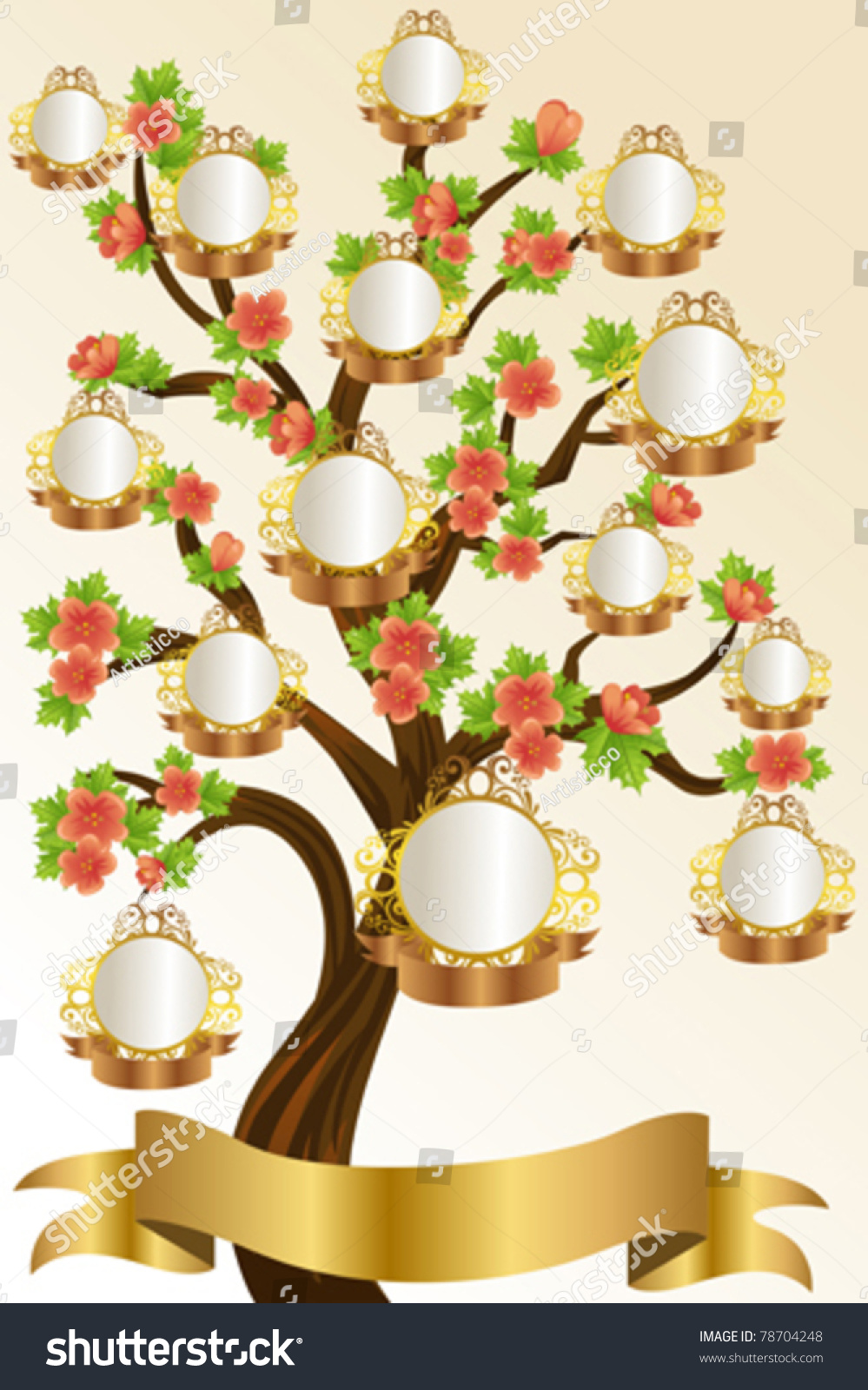 Vector Illustration Family Tree Template Stock Vector 78704248 Shutterstock Family Tree Template Vintage Vector Illustration Stock Vector Illustration Of Connection
