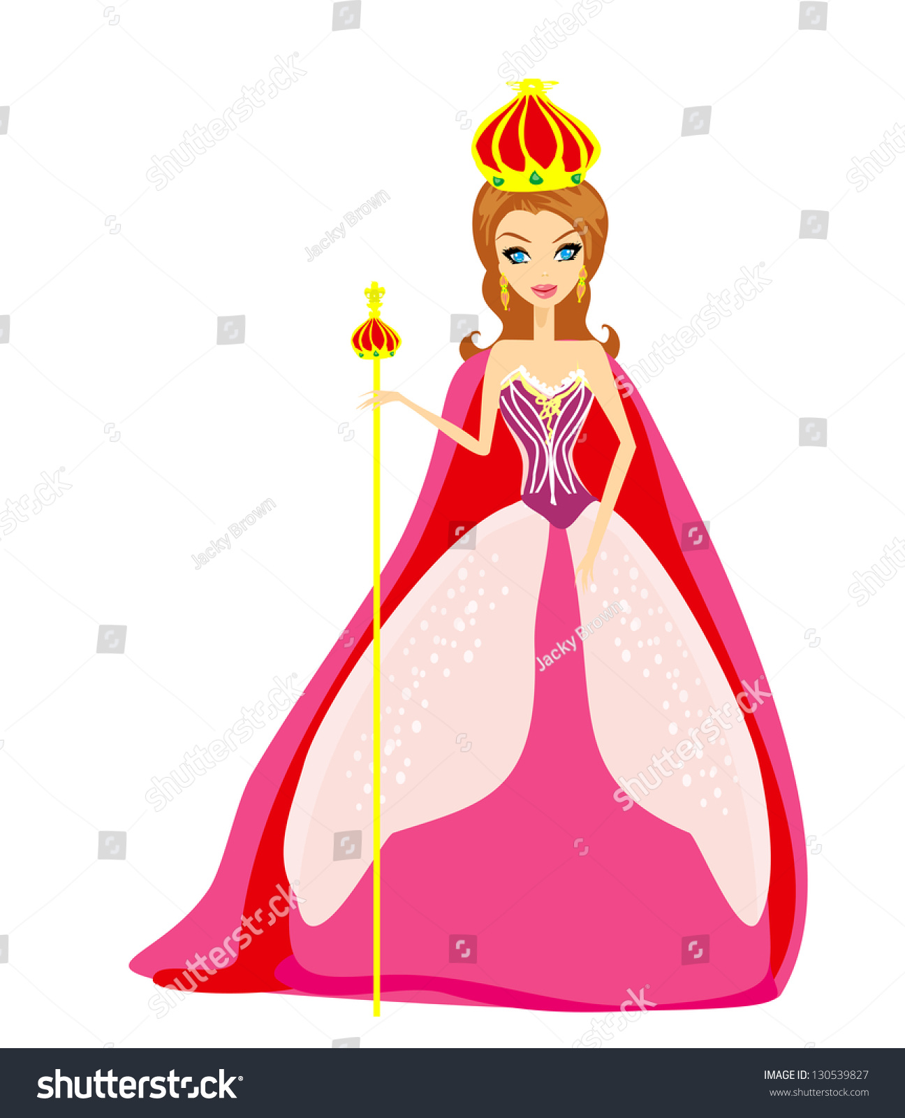 A Vector Illustration Of Cartoon Queen - 130539827 : Shutterstock