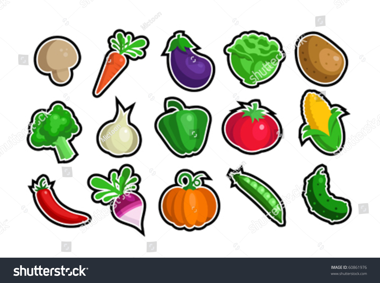 A Vector Set Of Veggie Icons 60861976 Shutterstock