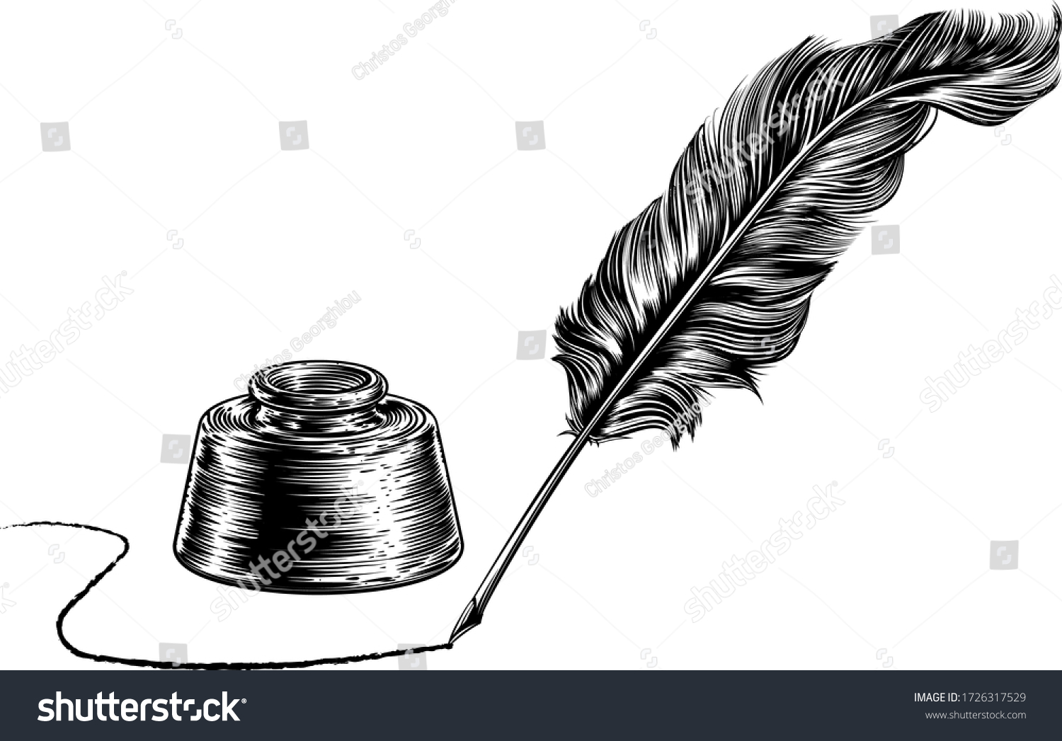 28 874 Vintage Feather Pen Ink Images Stock Photos Vectors