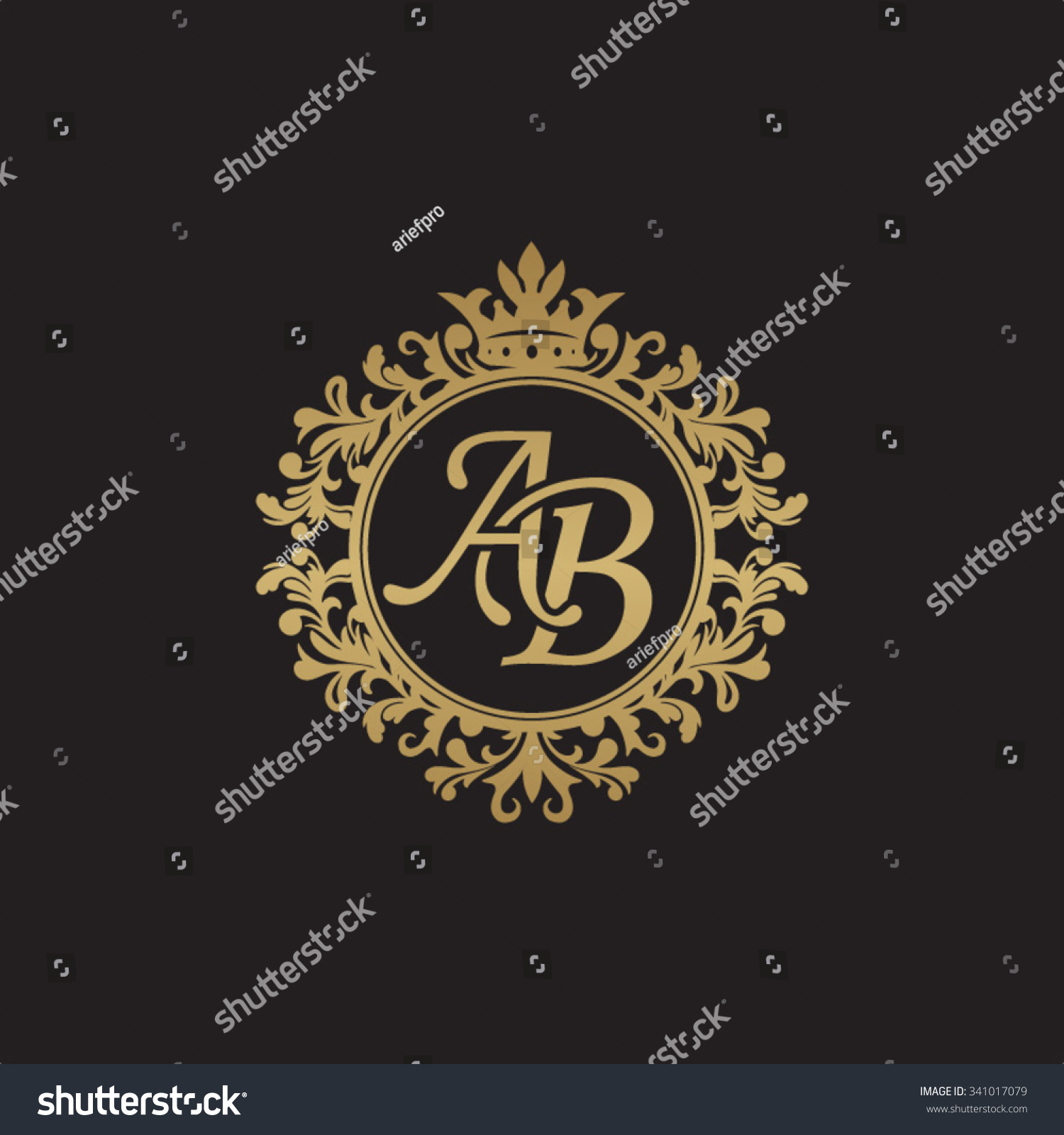 Ab Initial Luxury Ornament Monogram Logo Stock Vector Shutterstock