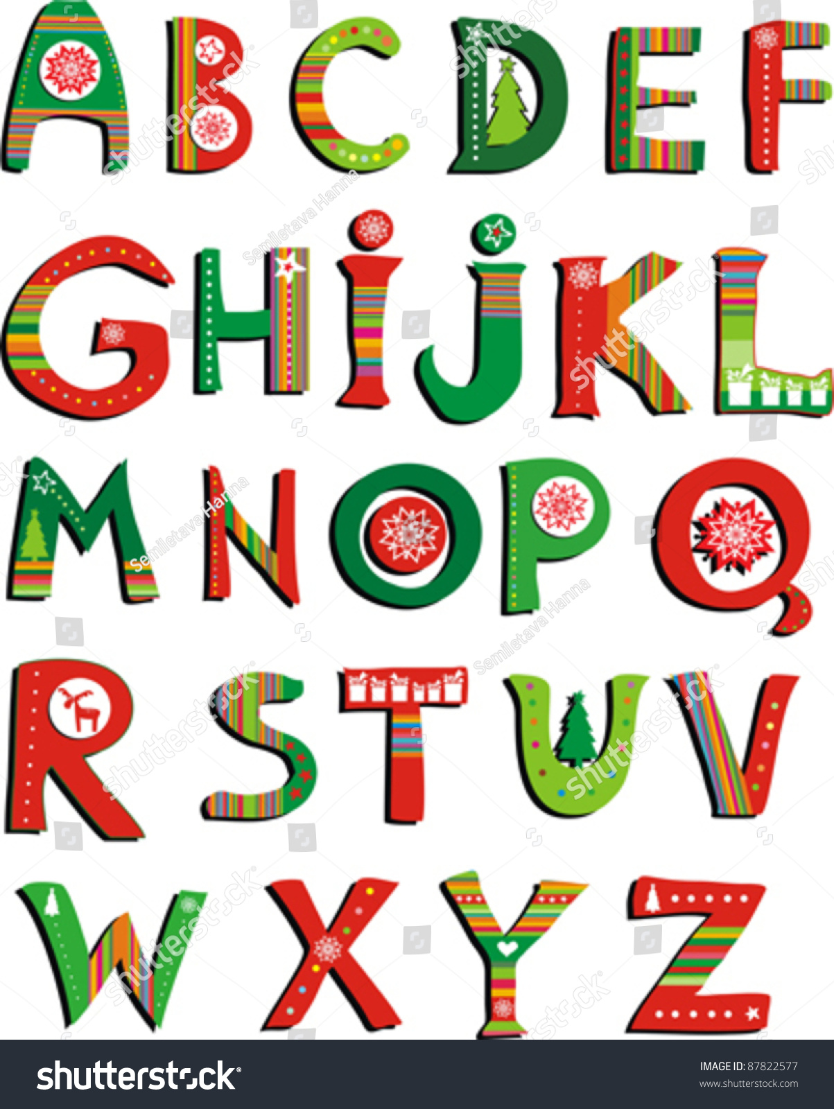 clipart christmas alphabet - photo #33
