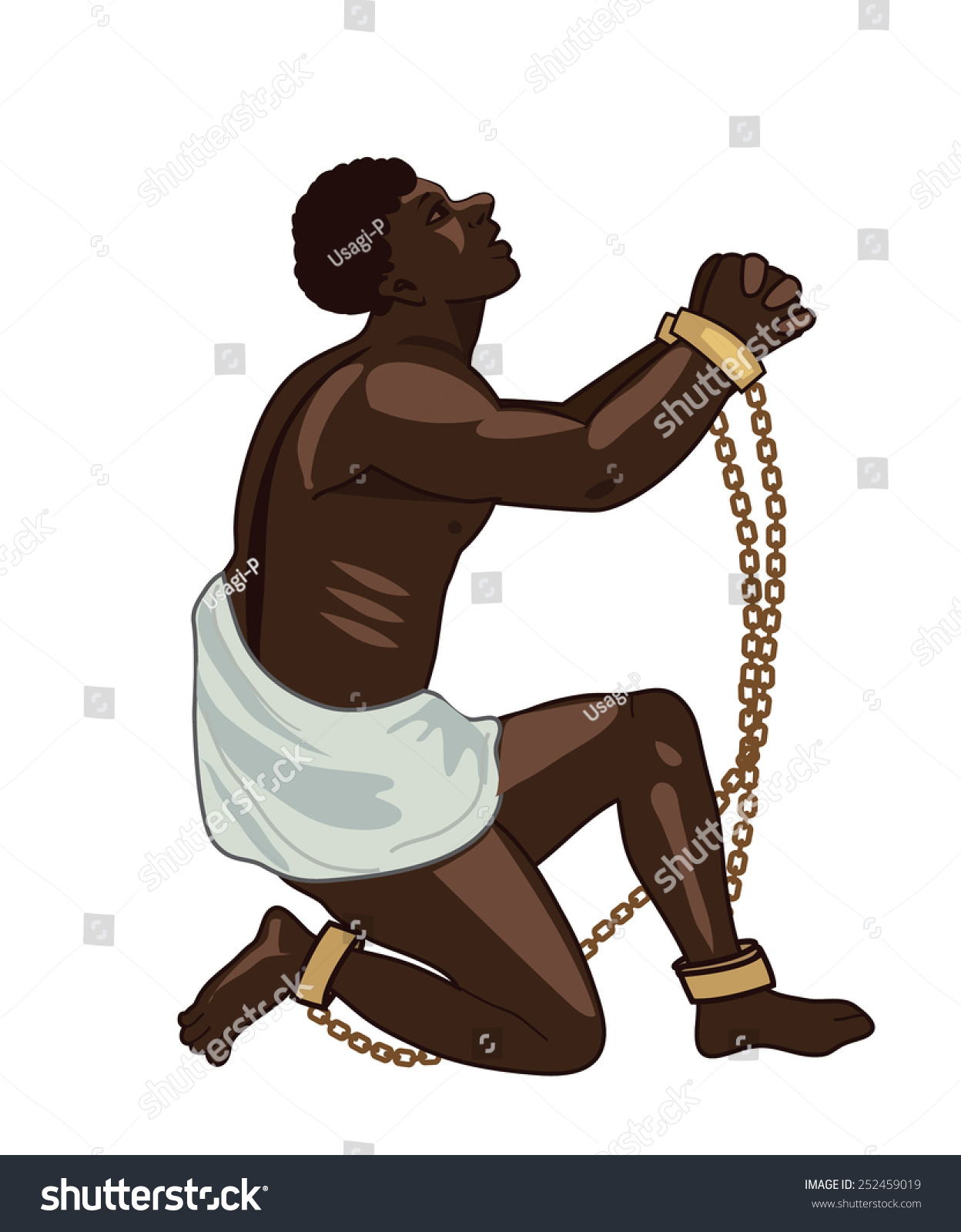 Abolition Of Slavery Freedom Towards Freedom Man In Chains Slave