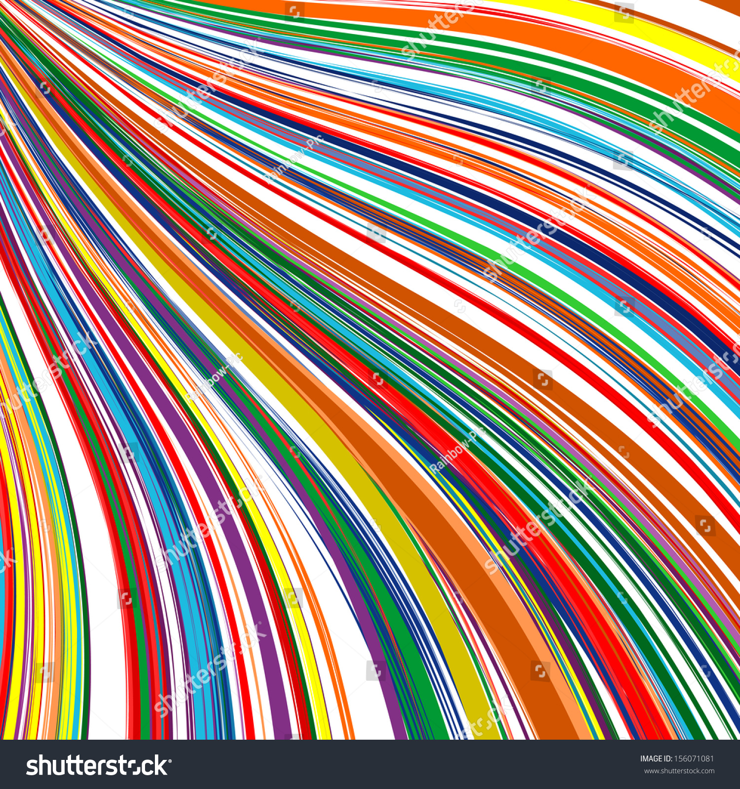 Abstract Art Rainbow Curved Lines Color Stock Vector