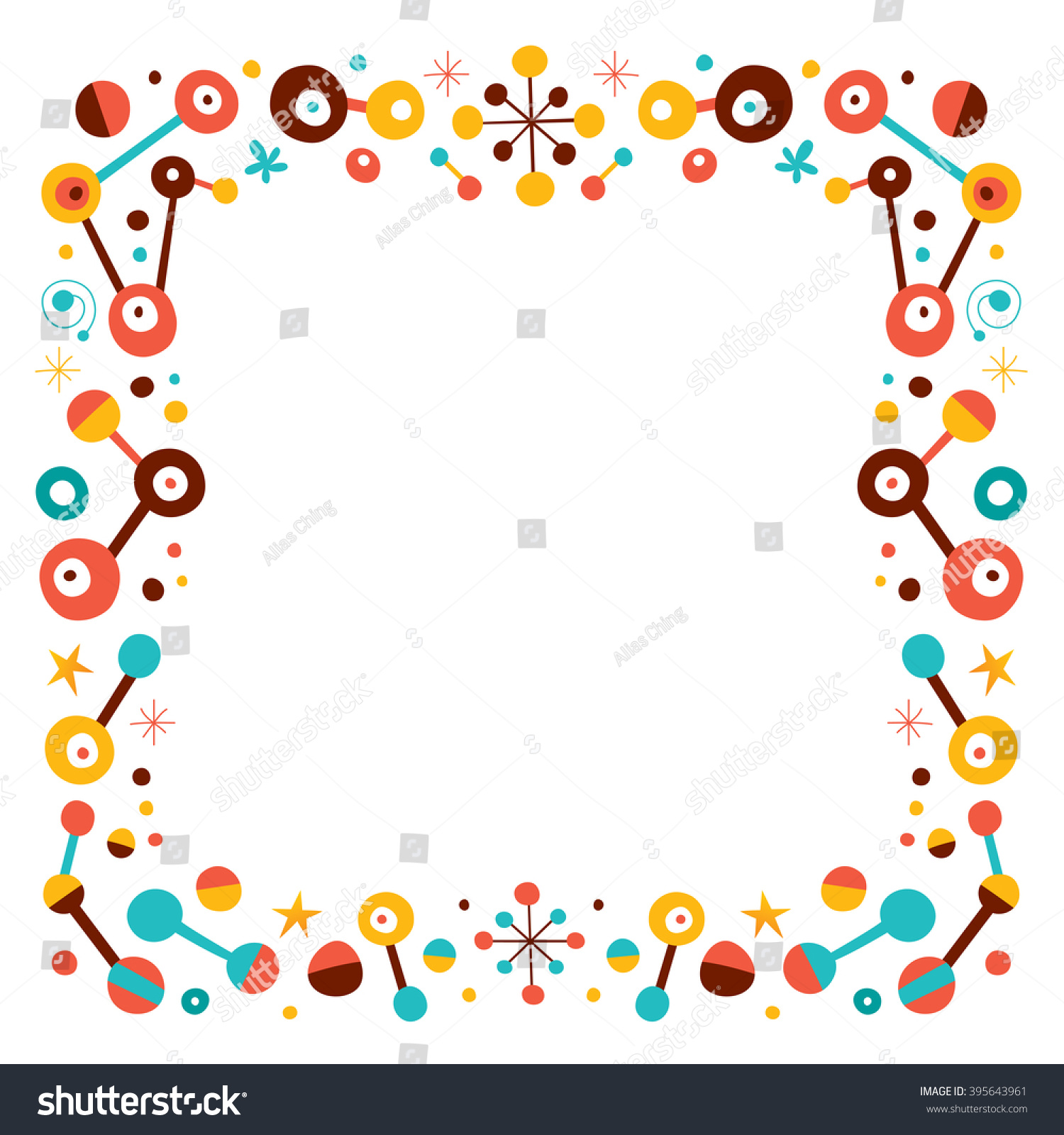 Abstract Art Retro Border Design Elements Stock Vector Illustration