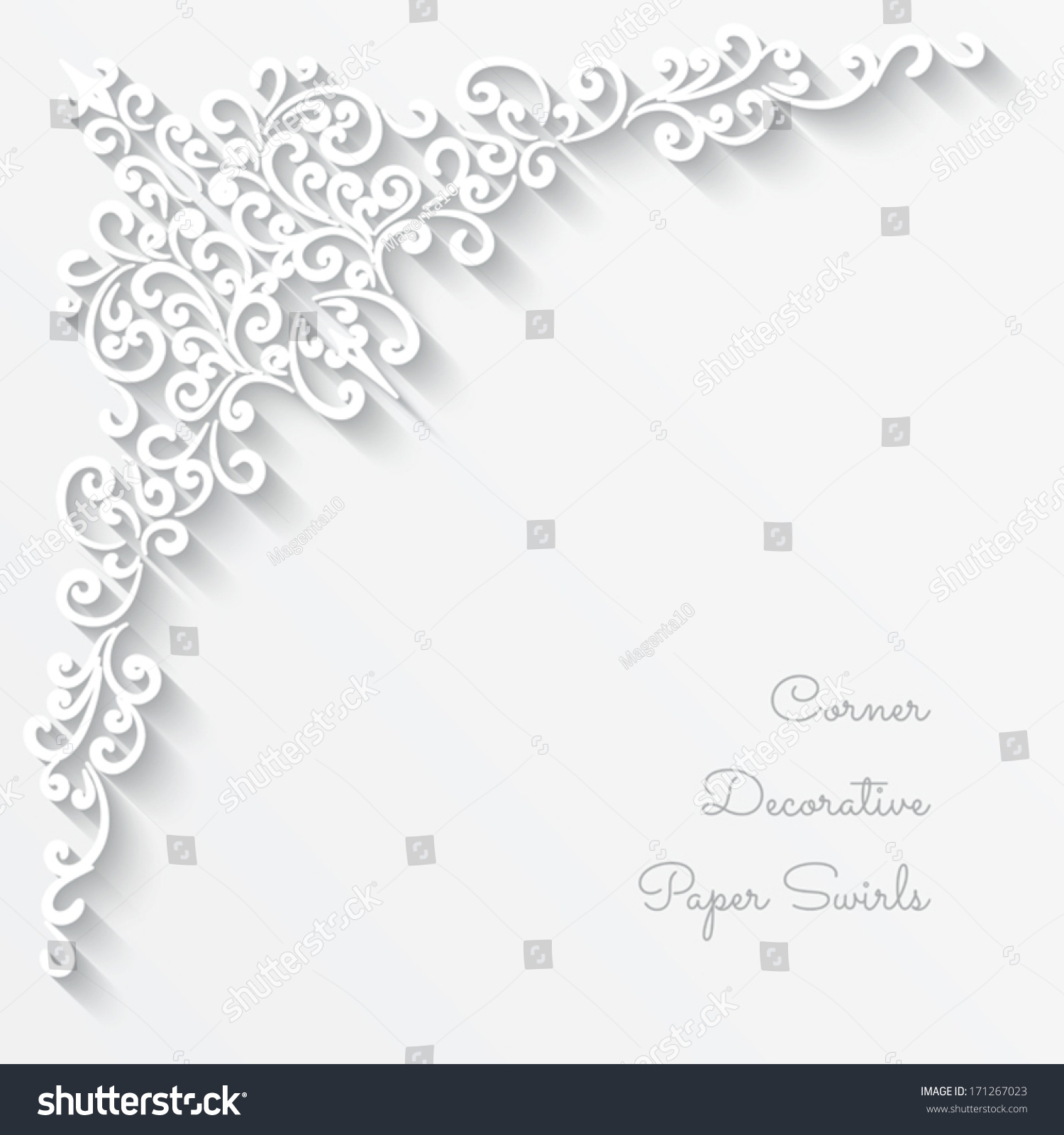 Abstract Background Corner Decoration With Paper Swirls Vector Eps10