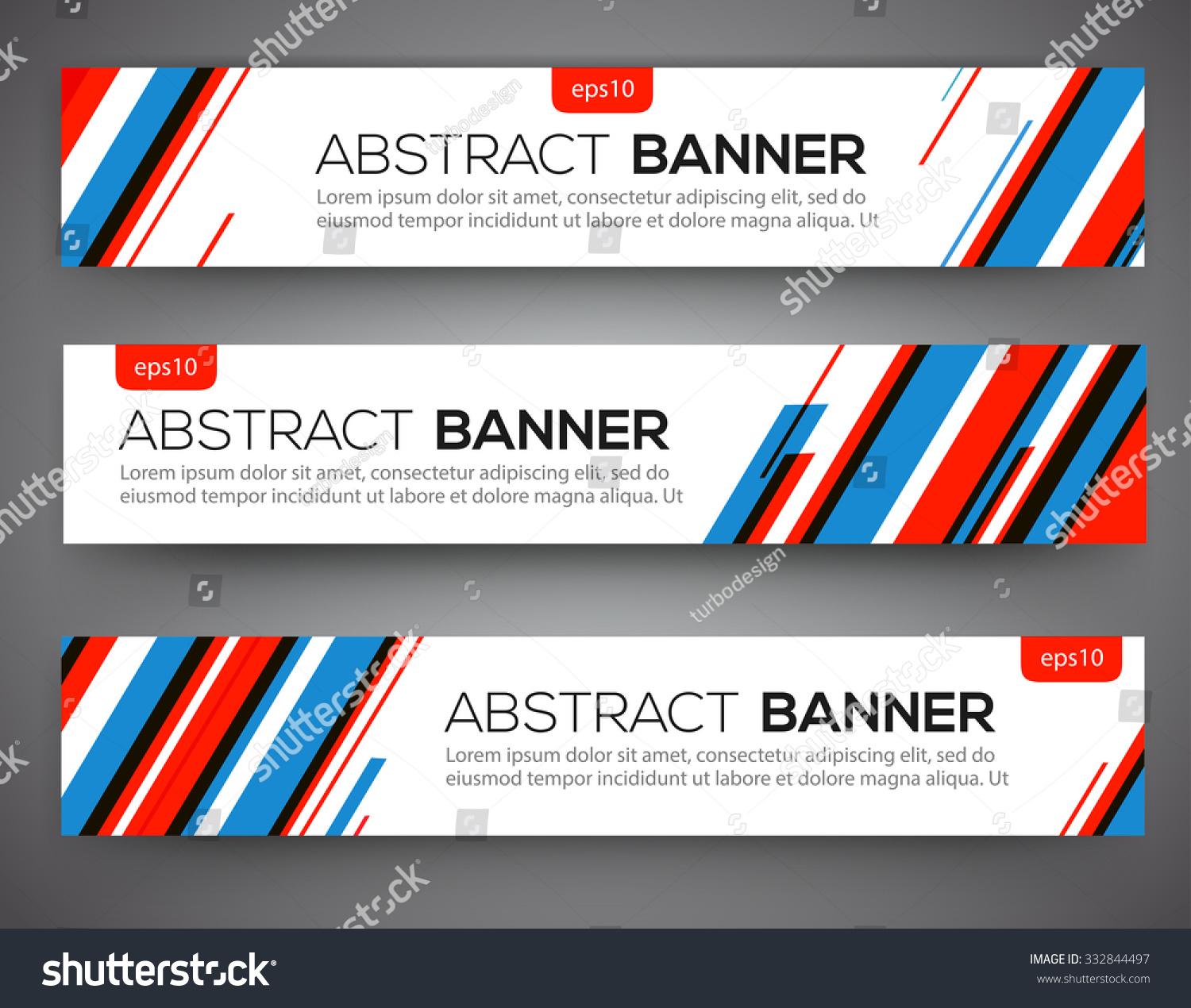 Abstract Banner Design Red And Blue Color Line Style Vector