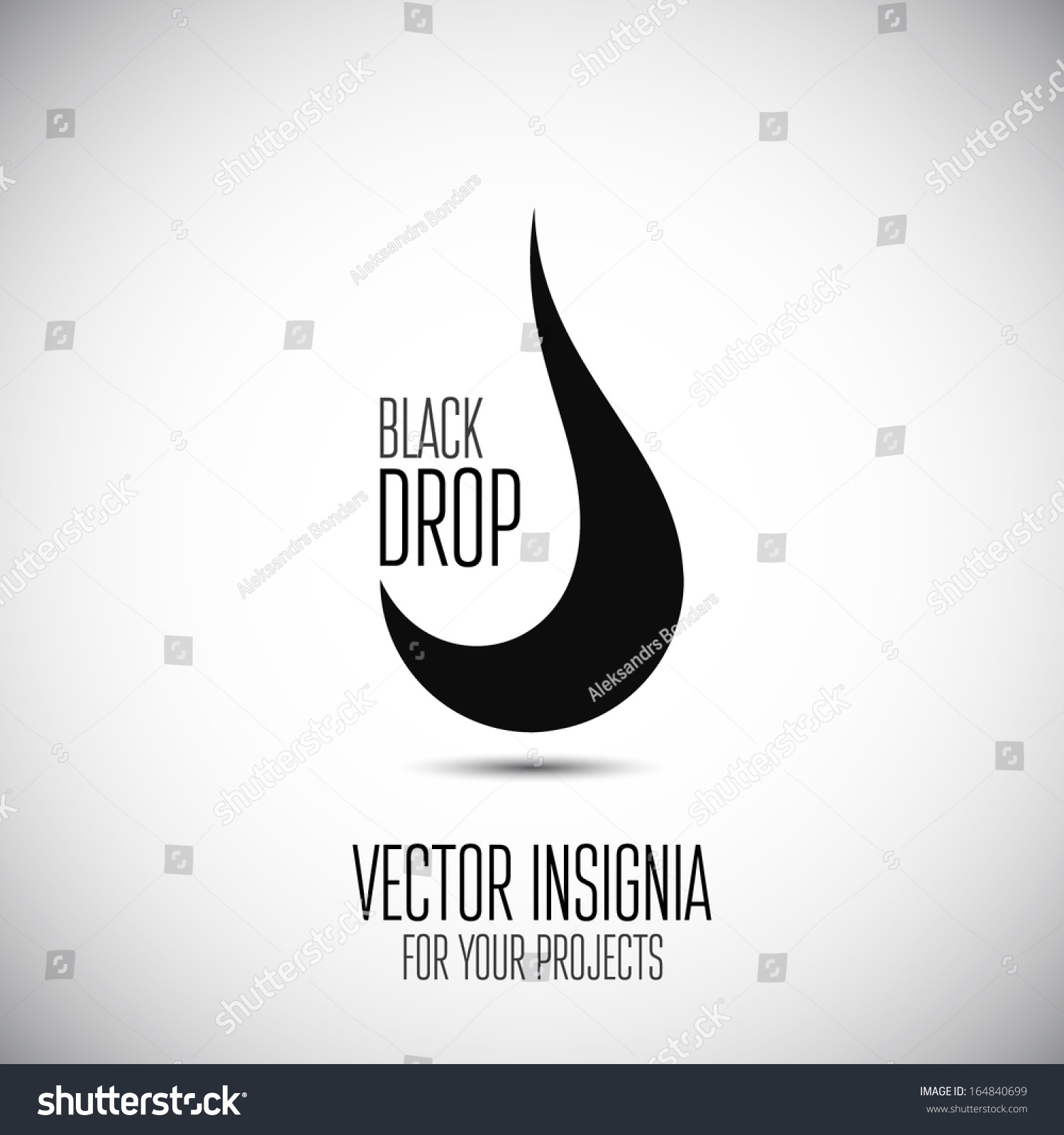 Abstract Black Drop Icon. Vector Illustration - 164840699 : Shutterstock