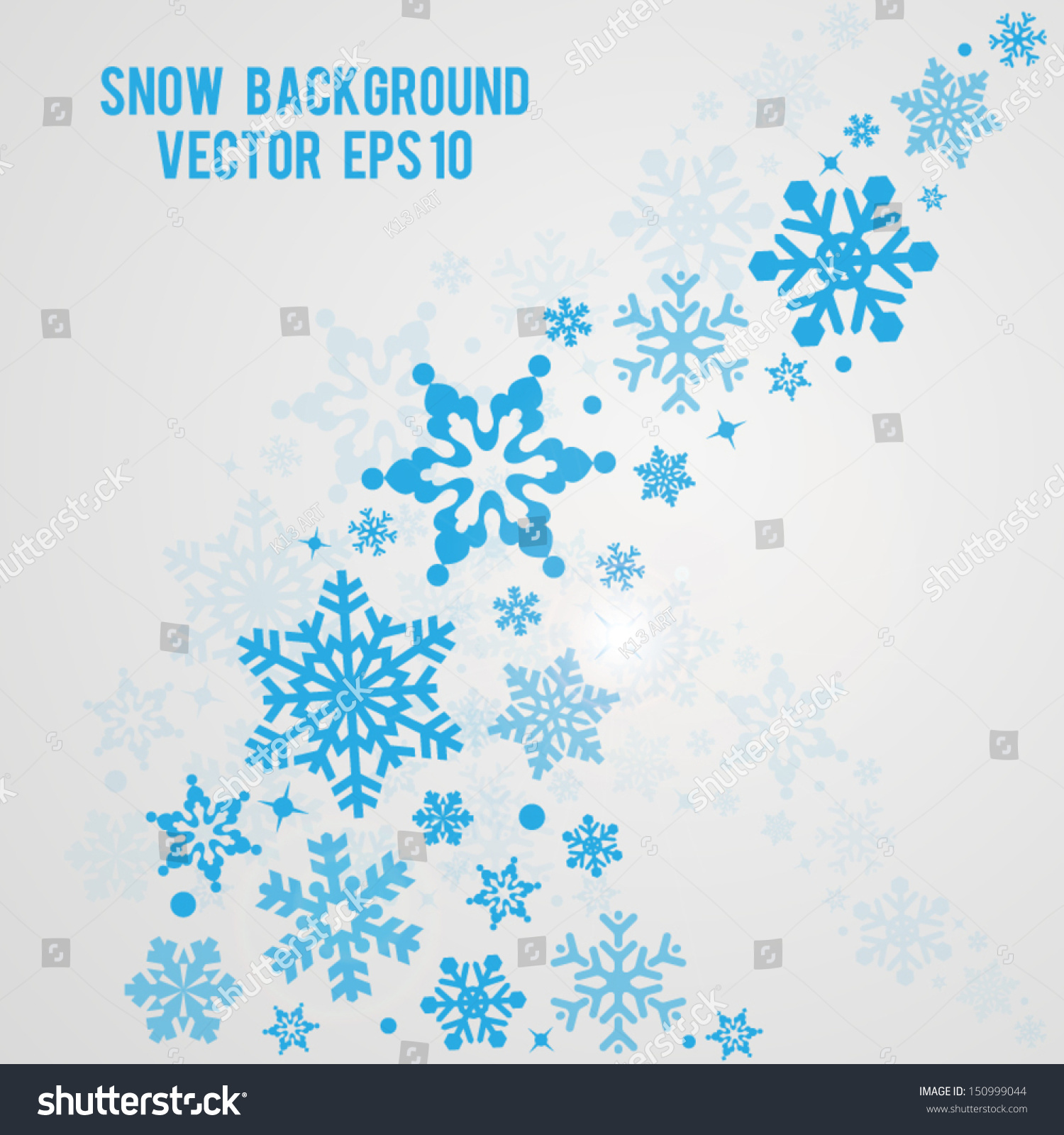 Abstract Christmas Snowflake Background. High Quality Vector Illustration. Eps10. - 150999044