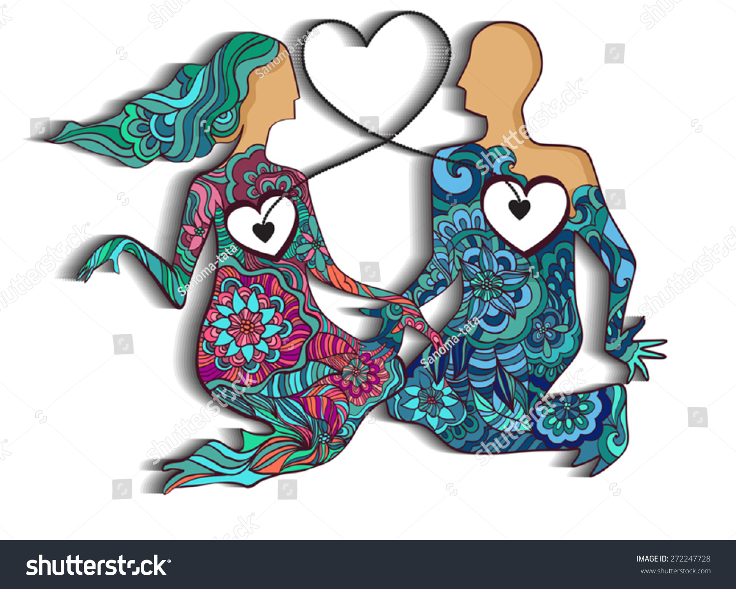 Abstract Couple Of Lovers Stock Vector Illustration 272247728 