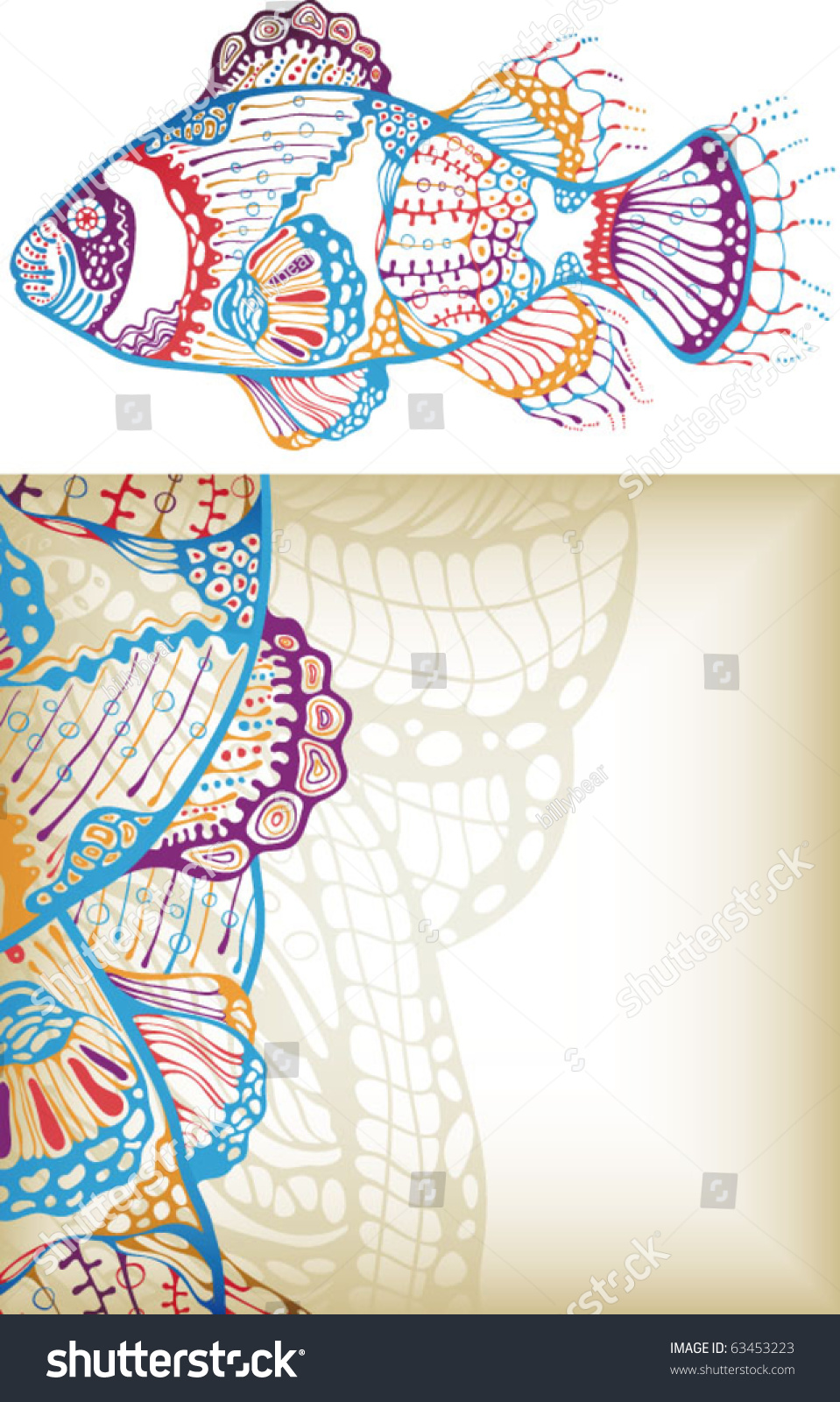 Abstract Fish Background Stock Vector Illustration 63453223 : Shutterstock