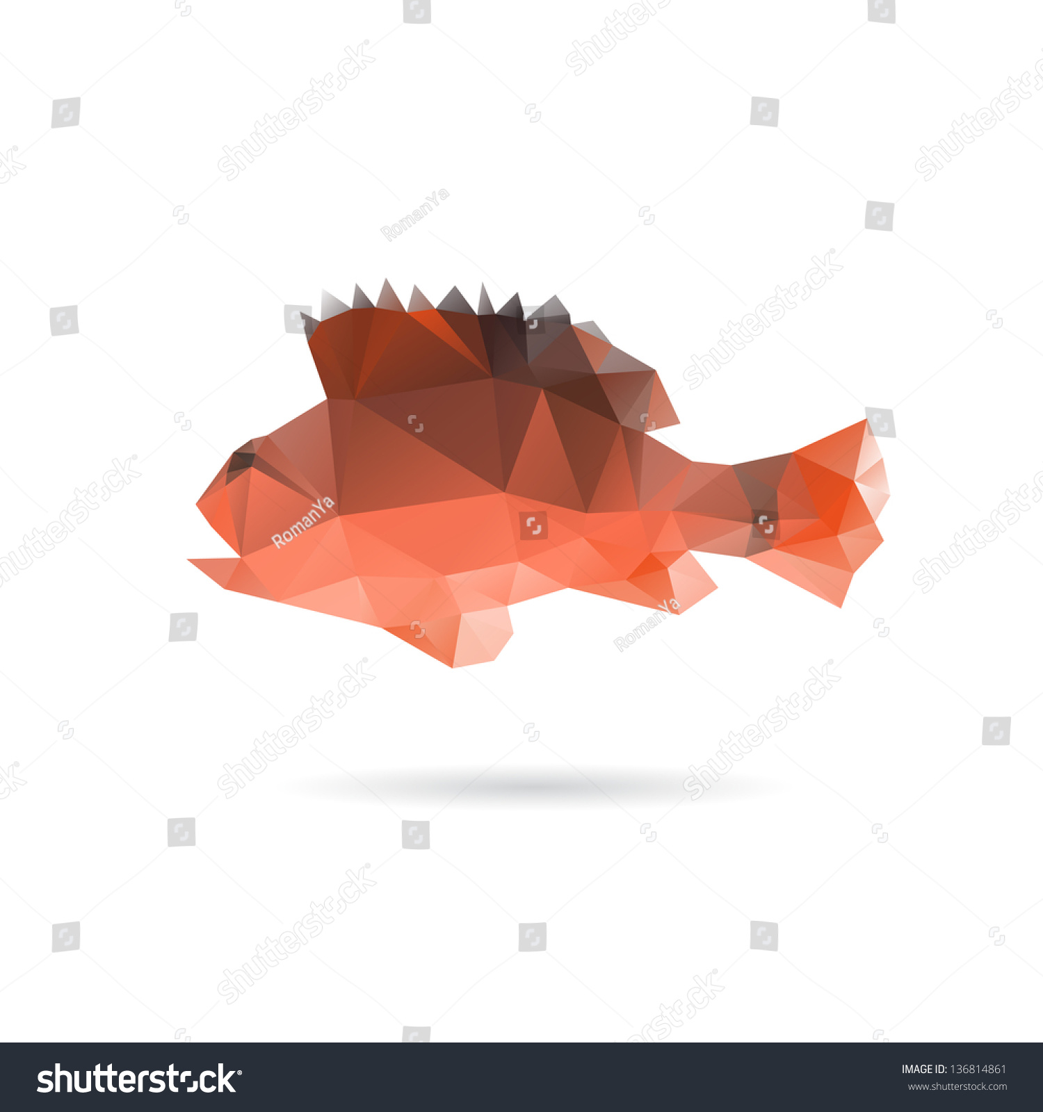 Abstract Fish Isolated On A White Backgrounds Stock Vector Illustration