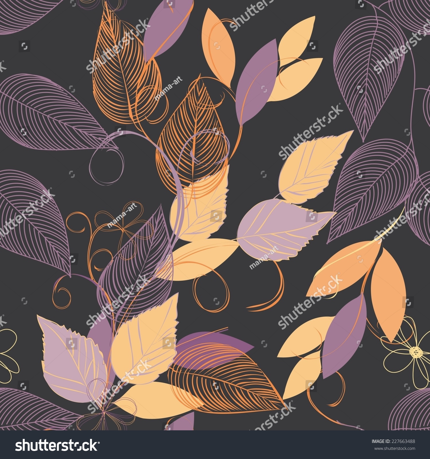 Abstract Foliage Seamless Pattern Background Stock Vector Illustration