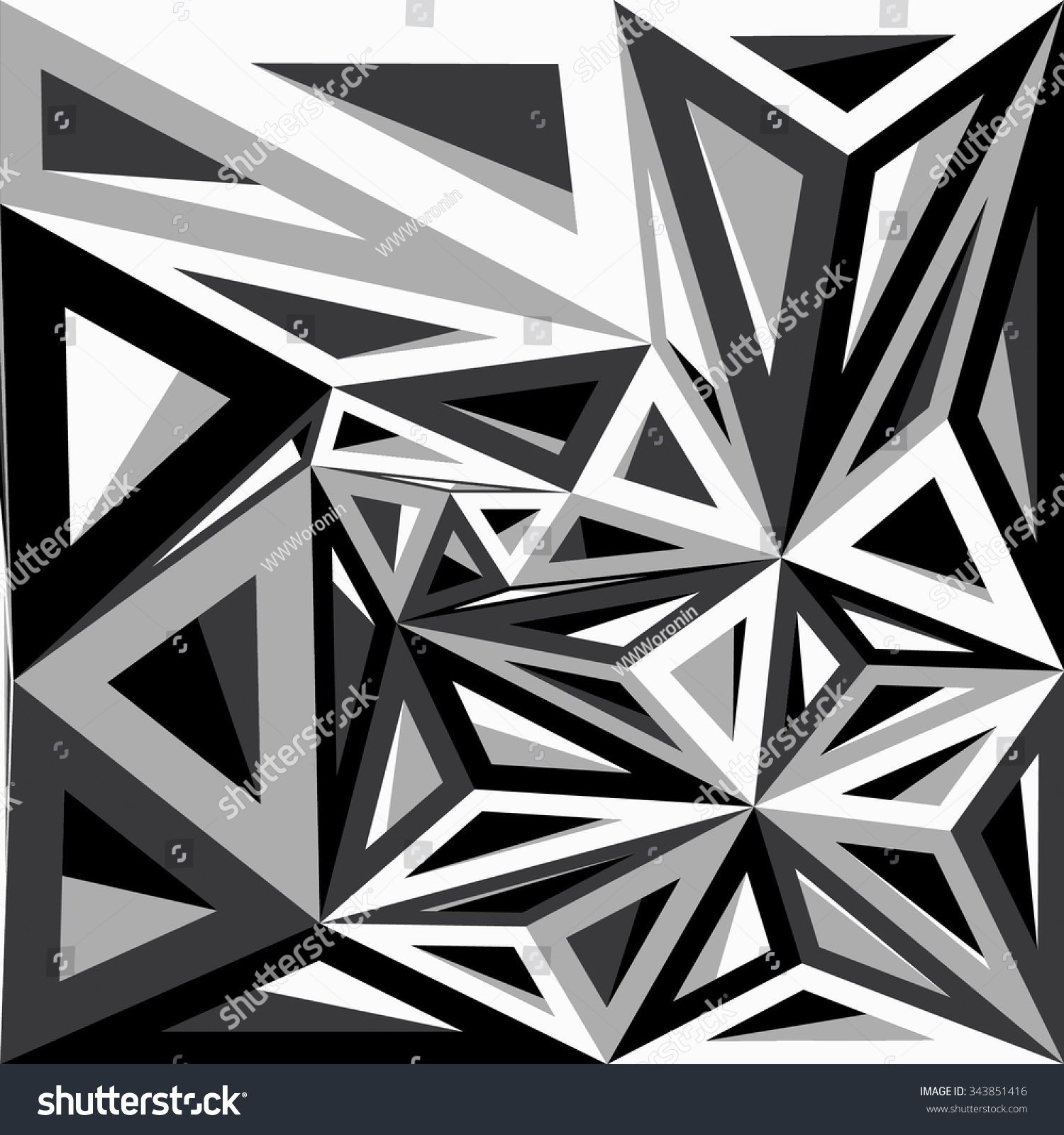 Abstract Geometric Background Consisting Of Black And White Triangles 