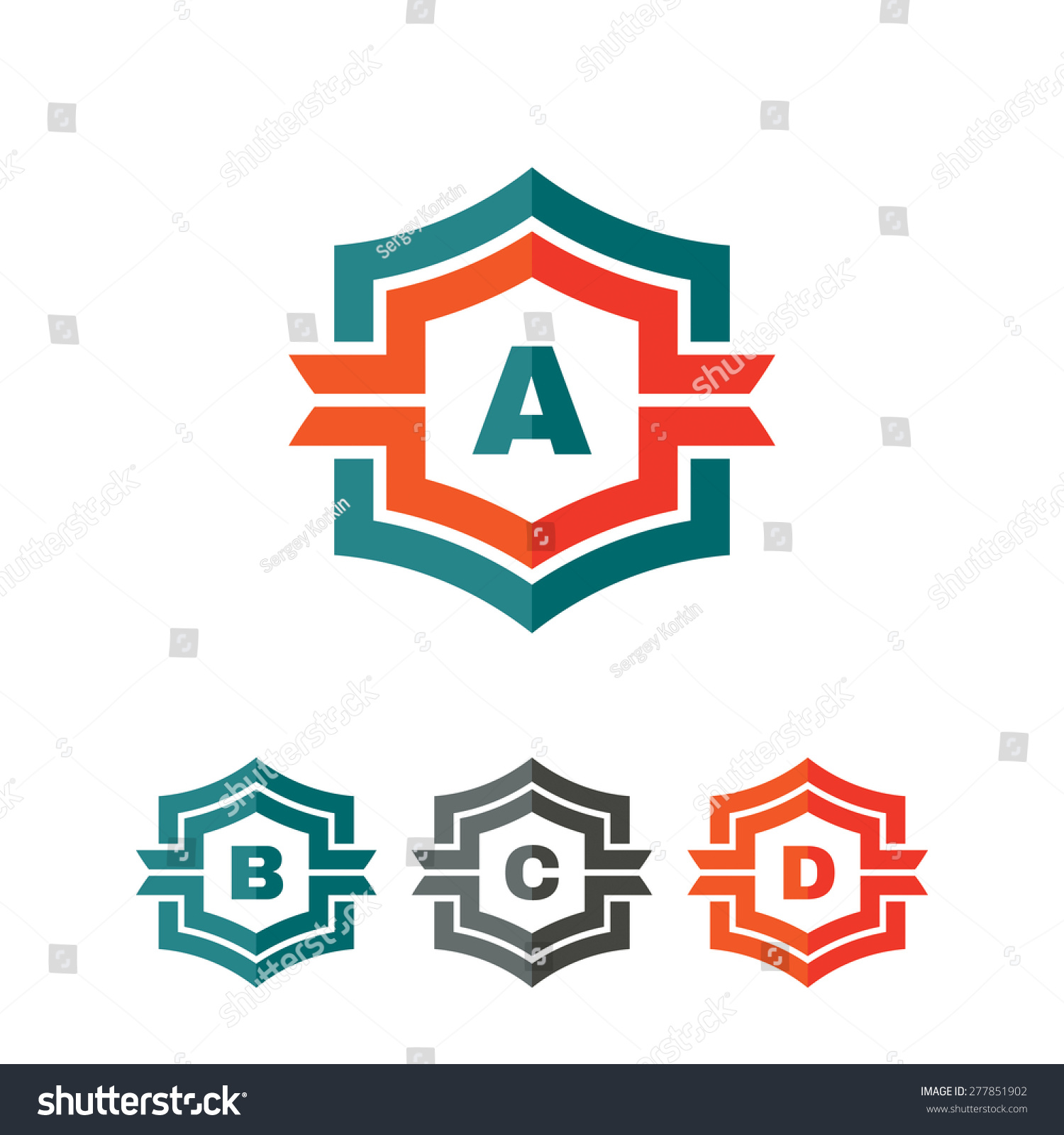 Abstract Geometric Monogram Vector Logo Concept Stock Vector 277851902