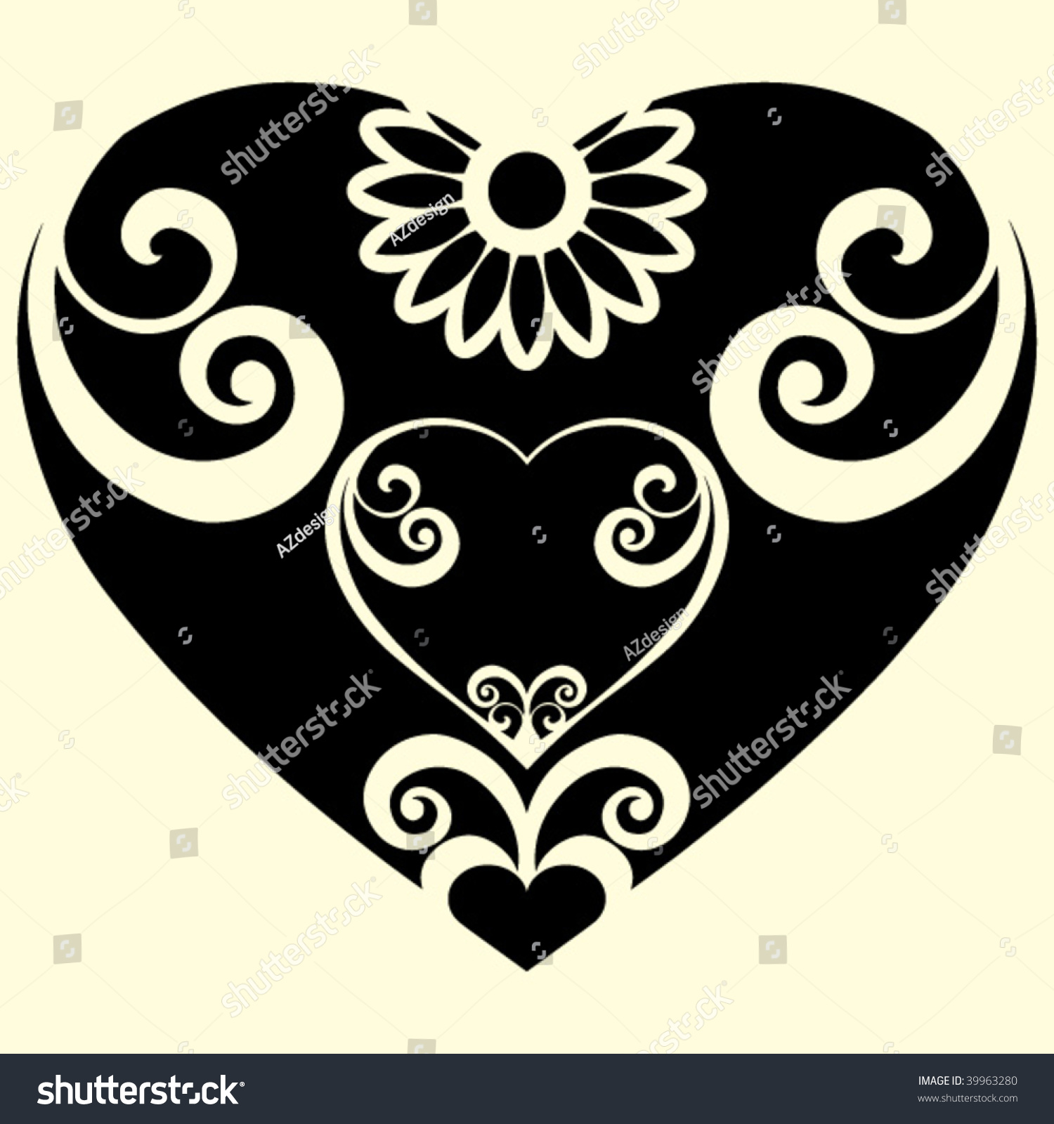 Abstract Heart Shape, Vector Illustration - 39963280 : Shutterstock