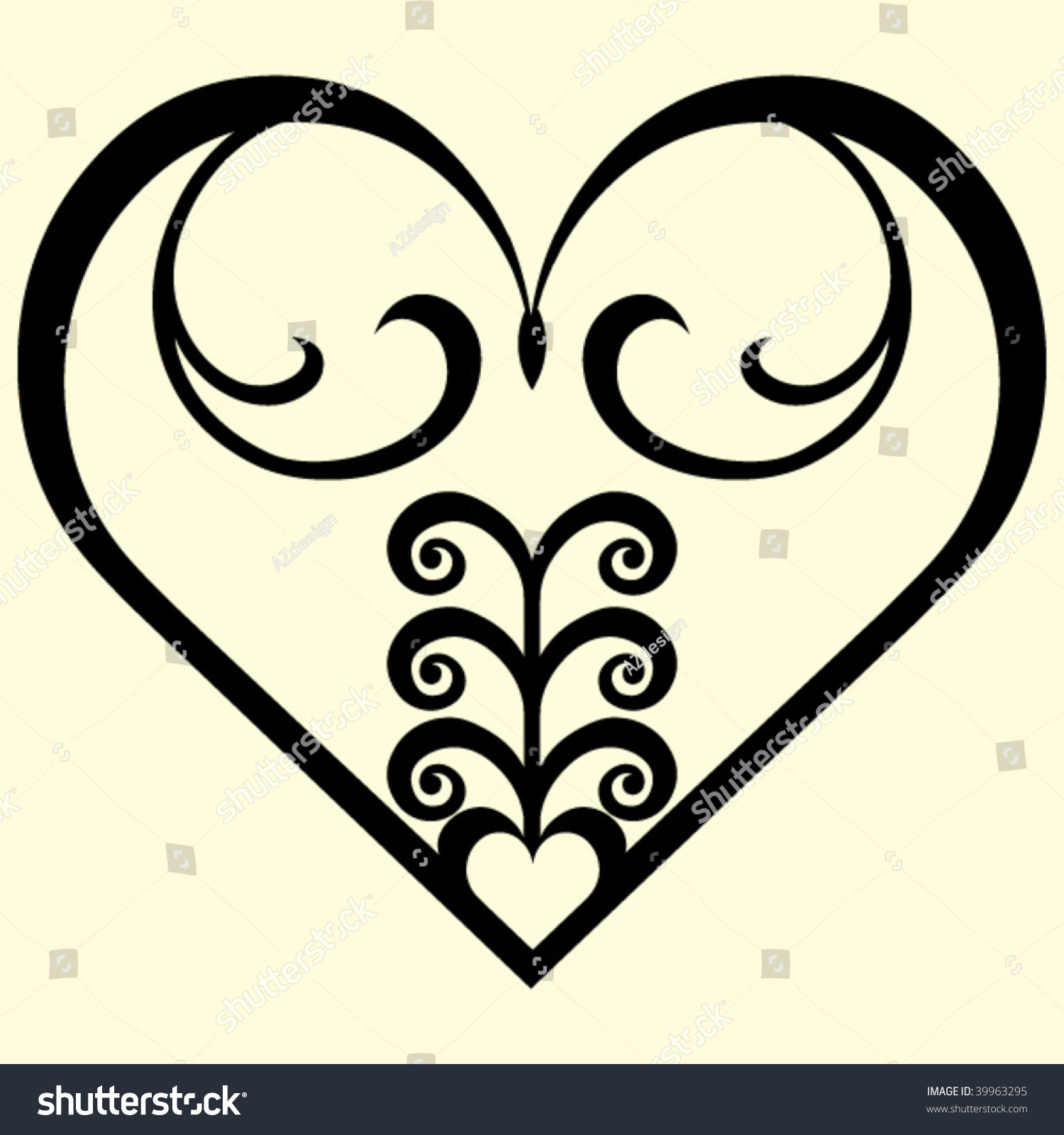 Abstract Heart Shape Vector Illustration Stock Vector 39963295