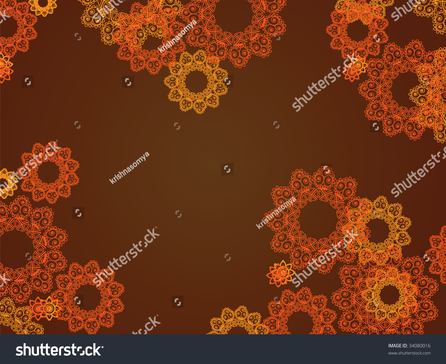 Abstract Henna Design Background Stock Vector Illustration 34080016