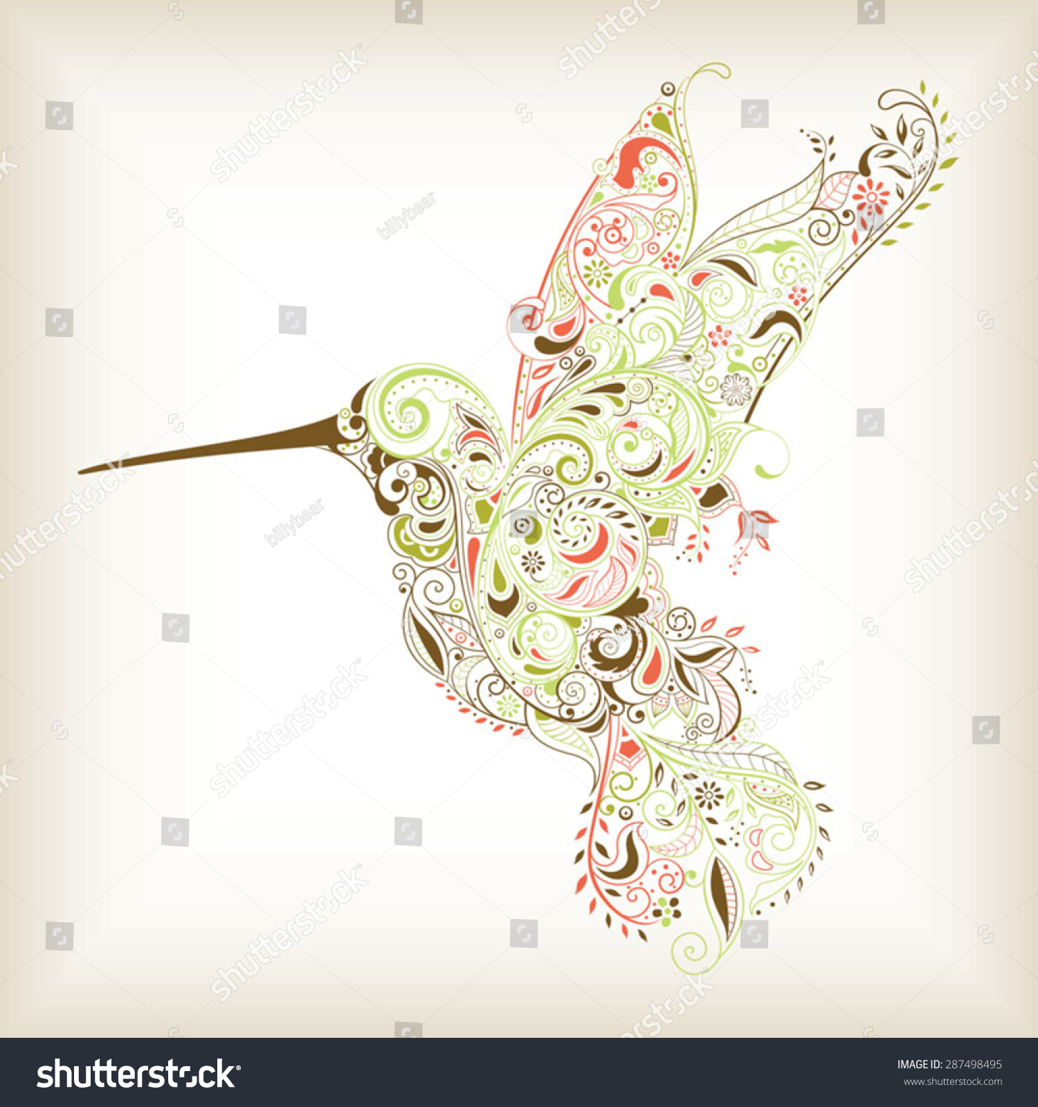 Abstract Hummingbird Stock Vector Illustration 287498495 Shutterstock