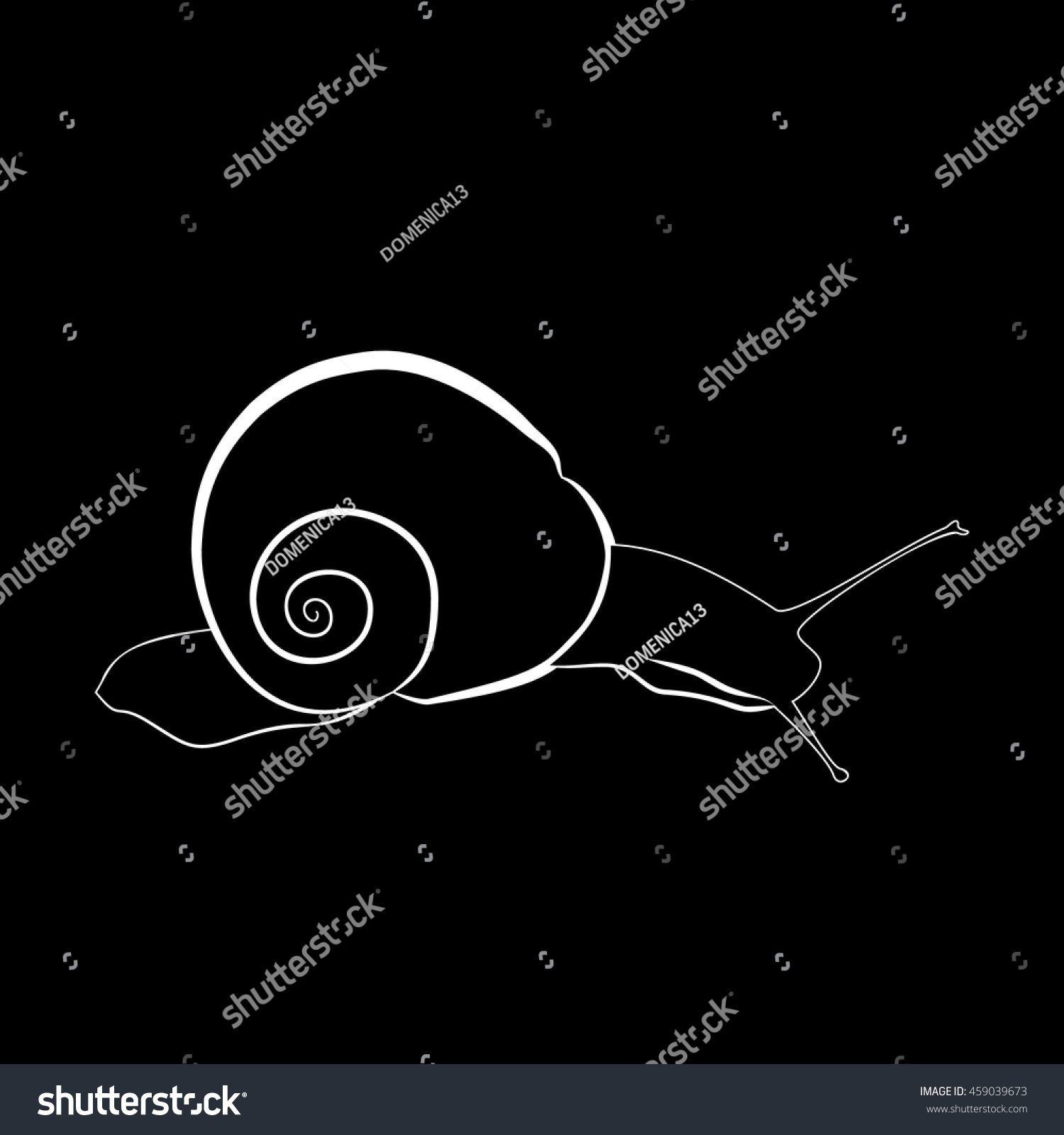 abstract illustration black and white silhouette of snail abstract illustration black and white silhouette of snail