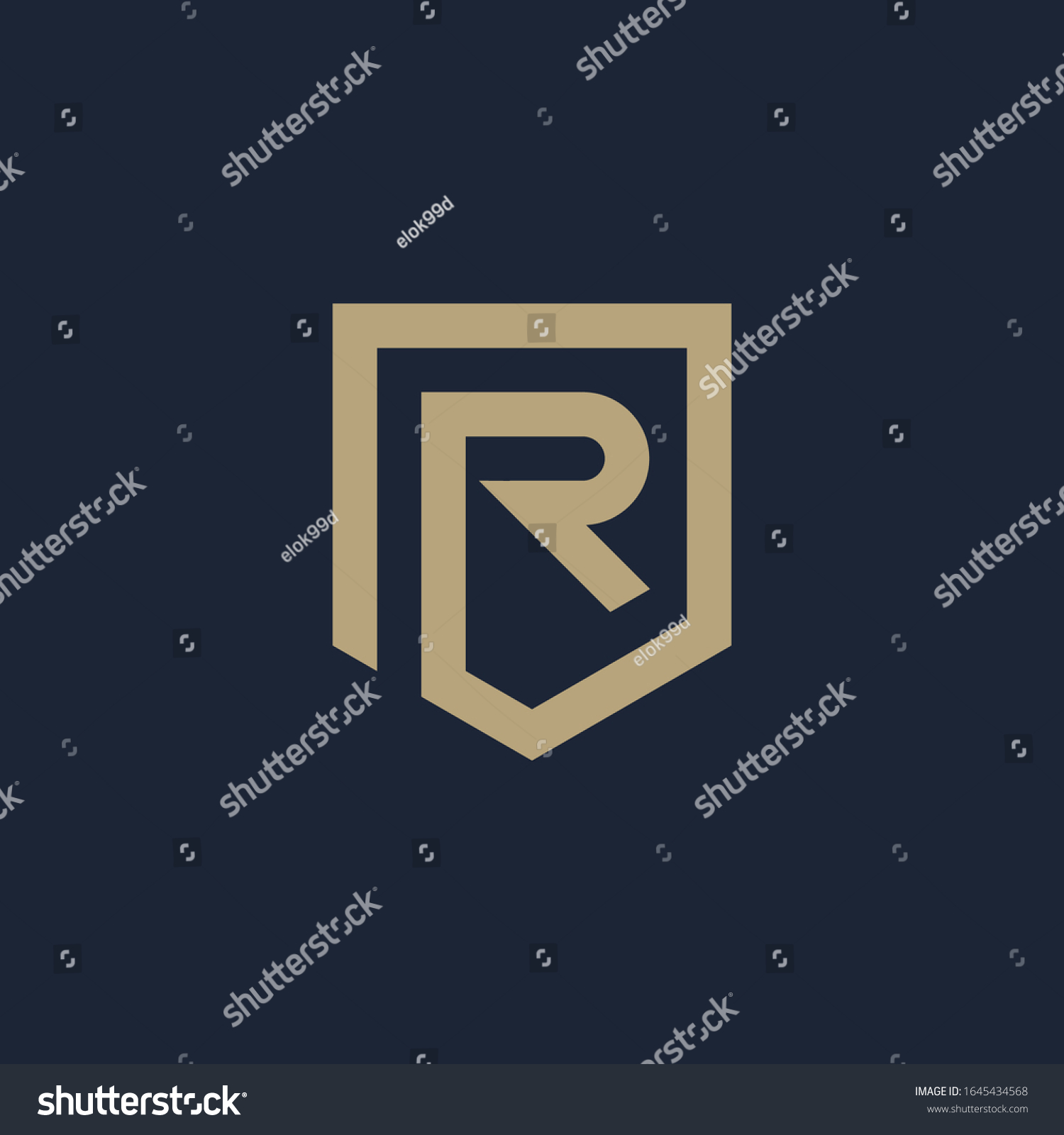 Abstract Letter R Shield Logo Design Stock Vector Royalty Free