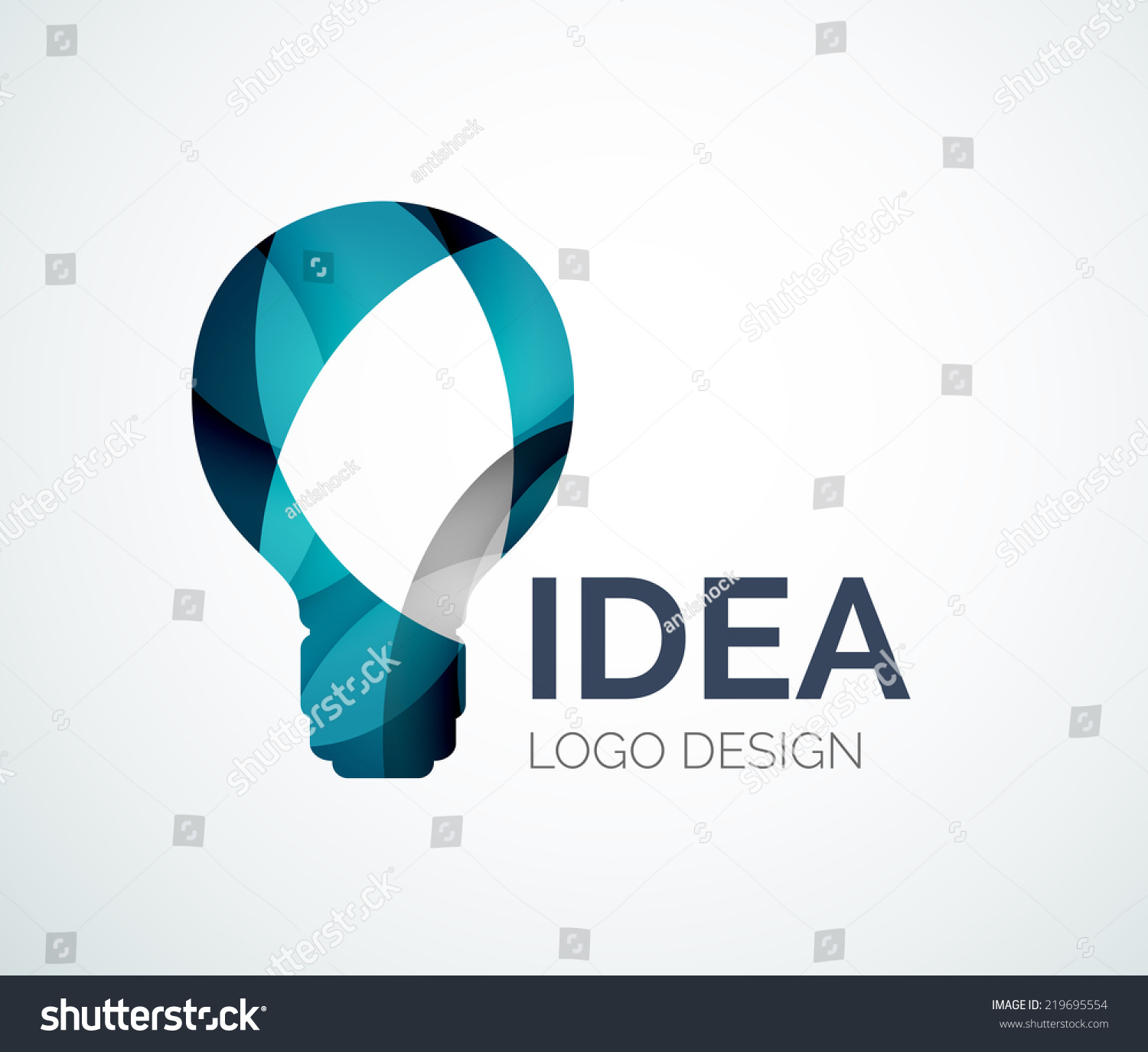 Abstract light bulb logo design made of color pieces  various 