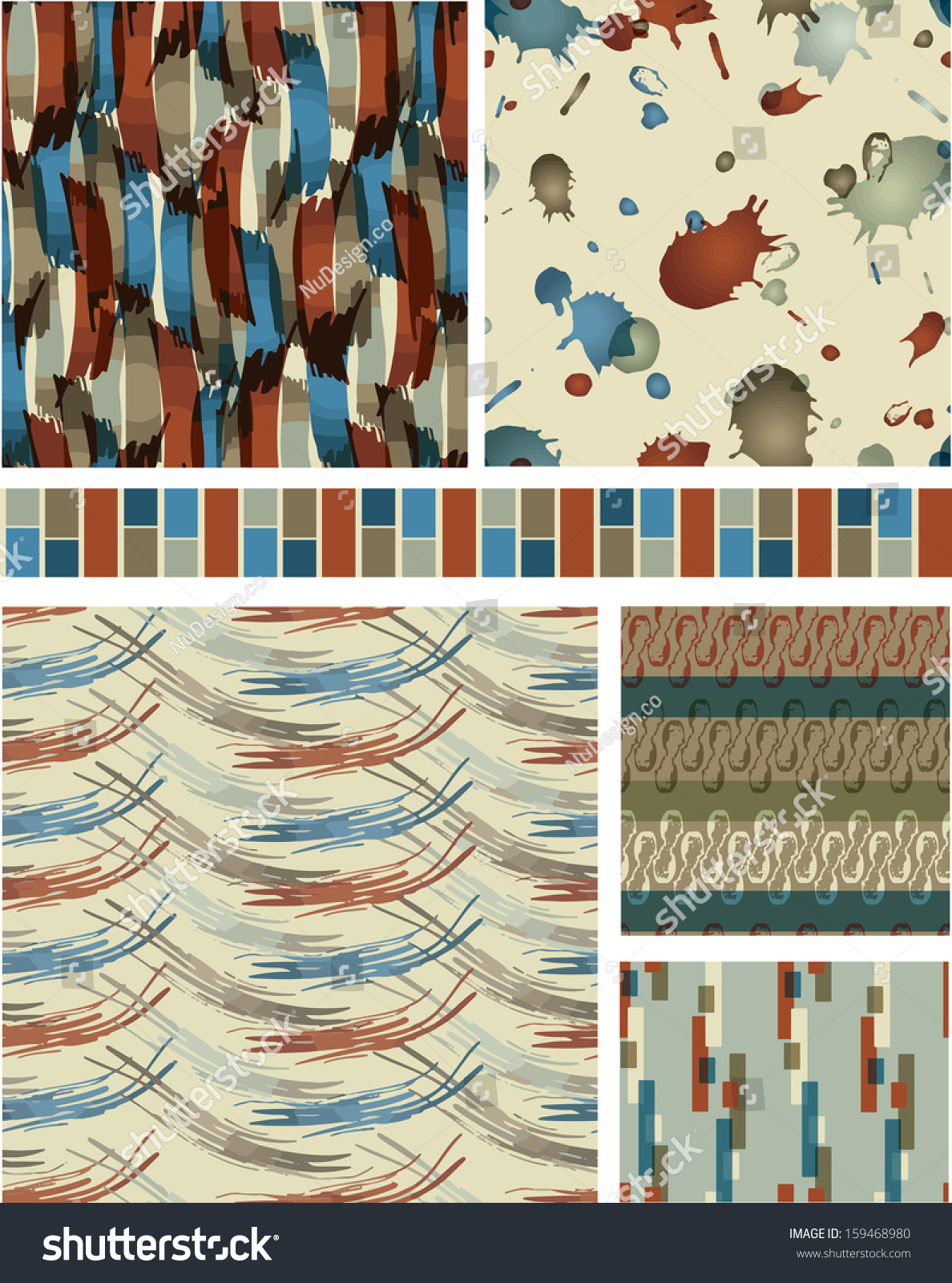 Abstract Masculine Vector Seamless Patterns. Use As Fills, Digital