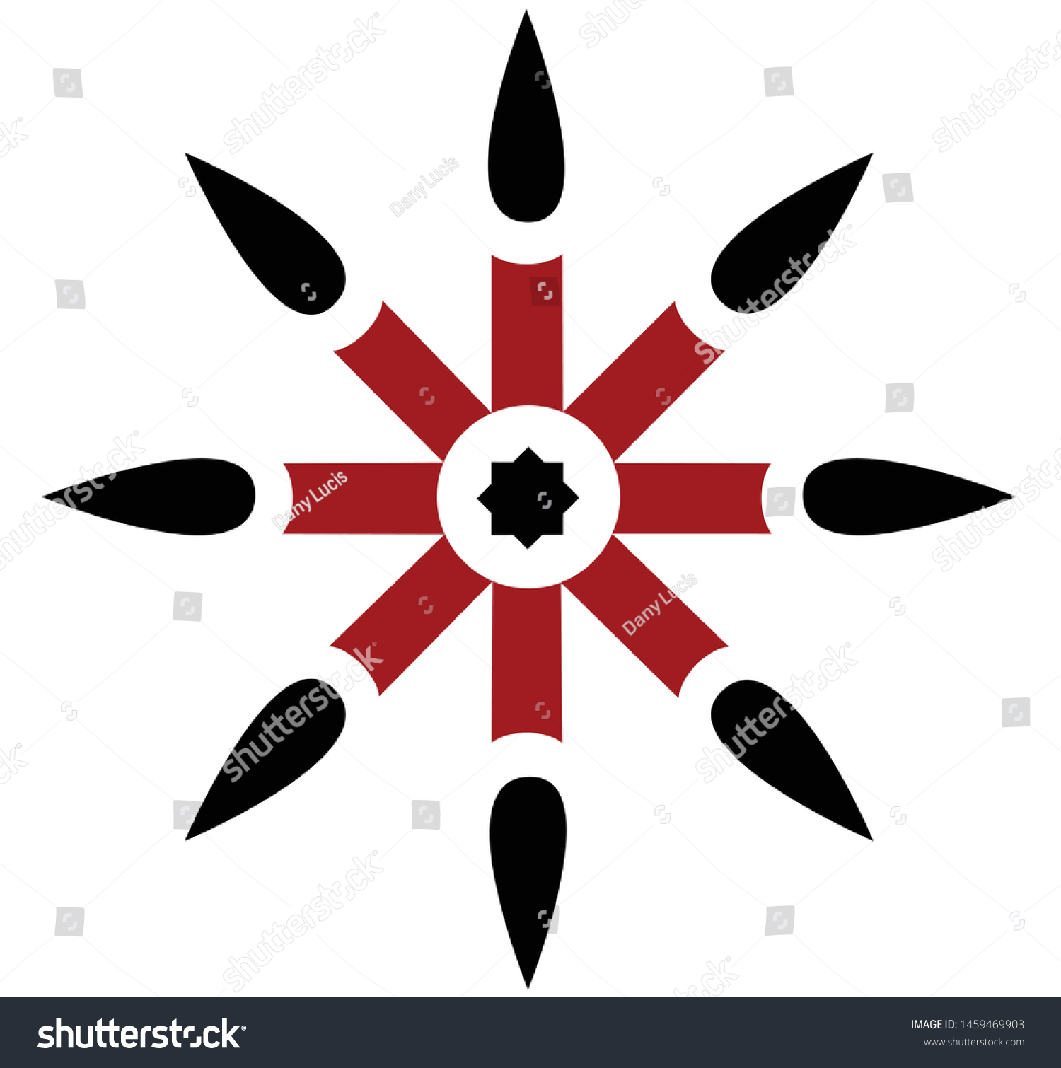 Abstract Red Black Vector Pointed Stock Vector Royalty Free