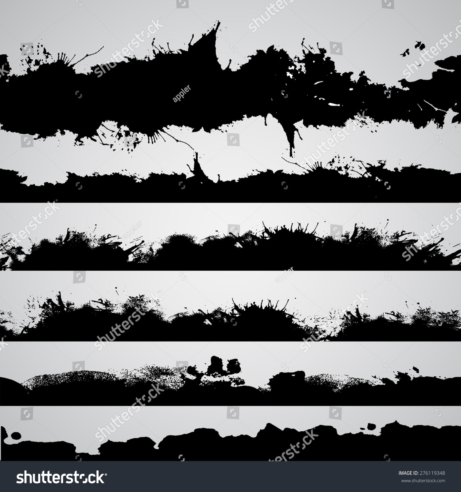 Vector Grunge Design Elements Set Abstract Shapes Vector Grunge Splashes Stock Vector