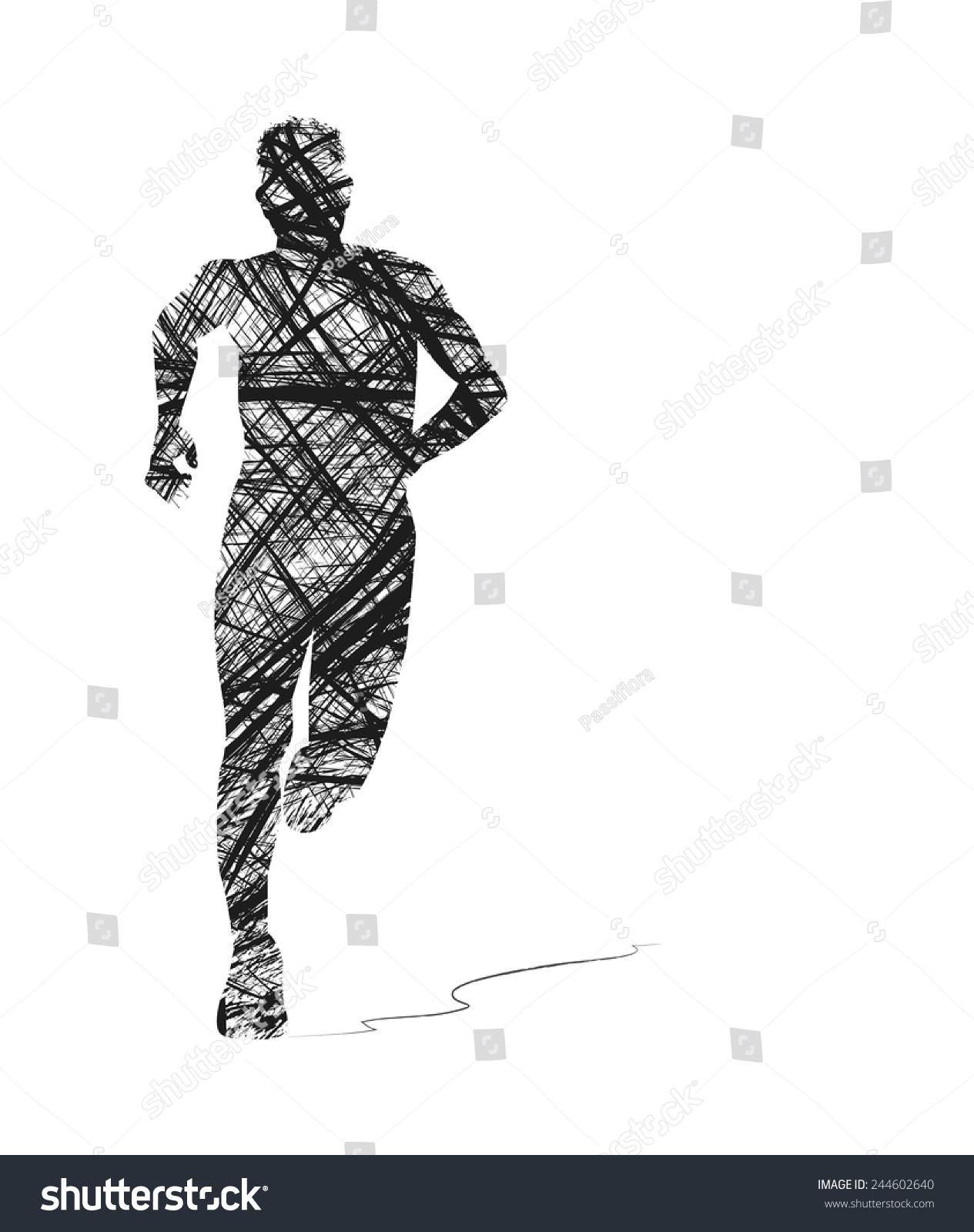 Abstract Silhouette Of Man Running Stock Vector Illustration