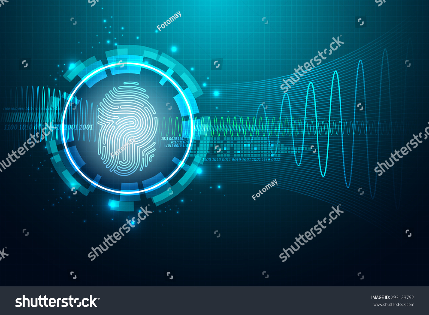 stock vector abstract technology background security system concept with fingerprint letter p sign vector 293123792