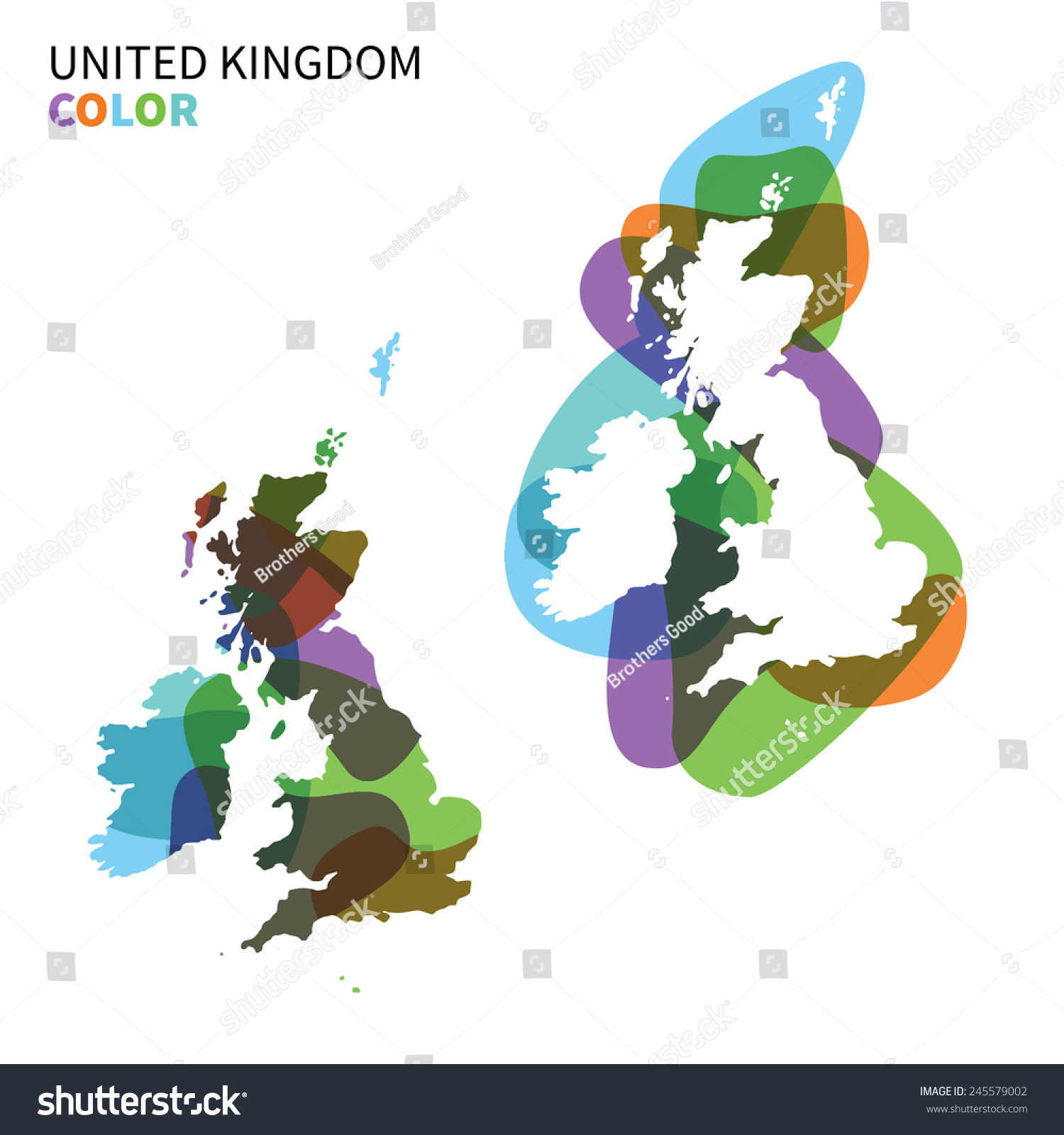 Colorful United Kingdom Political Map Clearly Stock V 