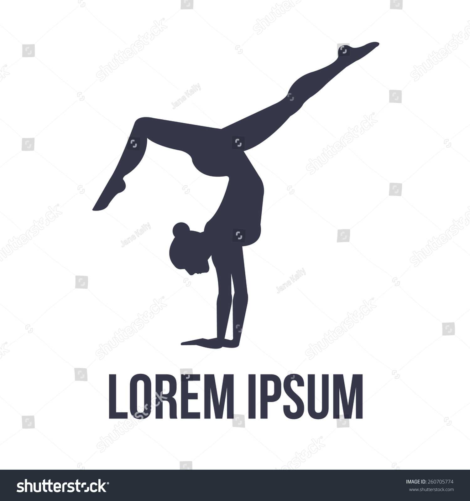 Acrobatic Gymnastics Logo Woman Silhouette Vector Stock Vector