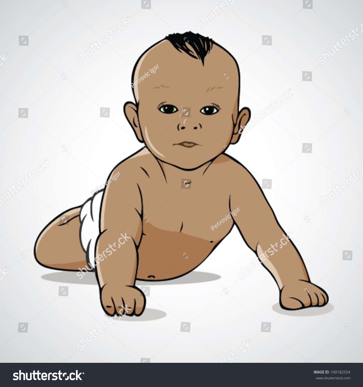 Adorable Black Baby - Vector Illustration - 100182554 : Shutterstock