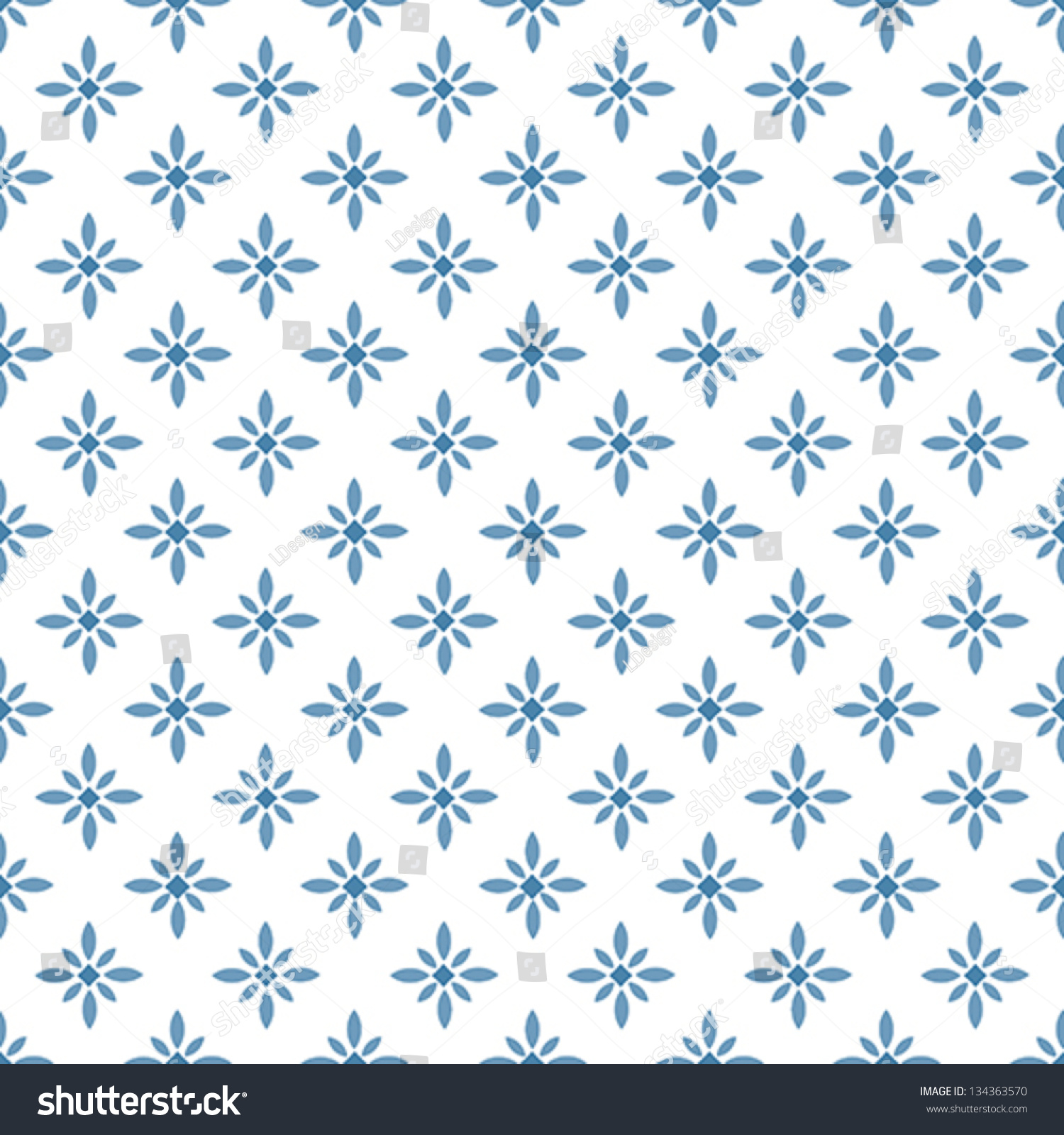 Adorable Floral Geometric Seamless Vector Pattern - 134363570