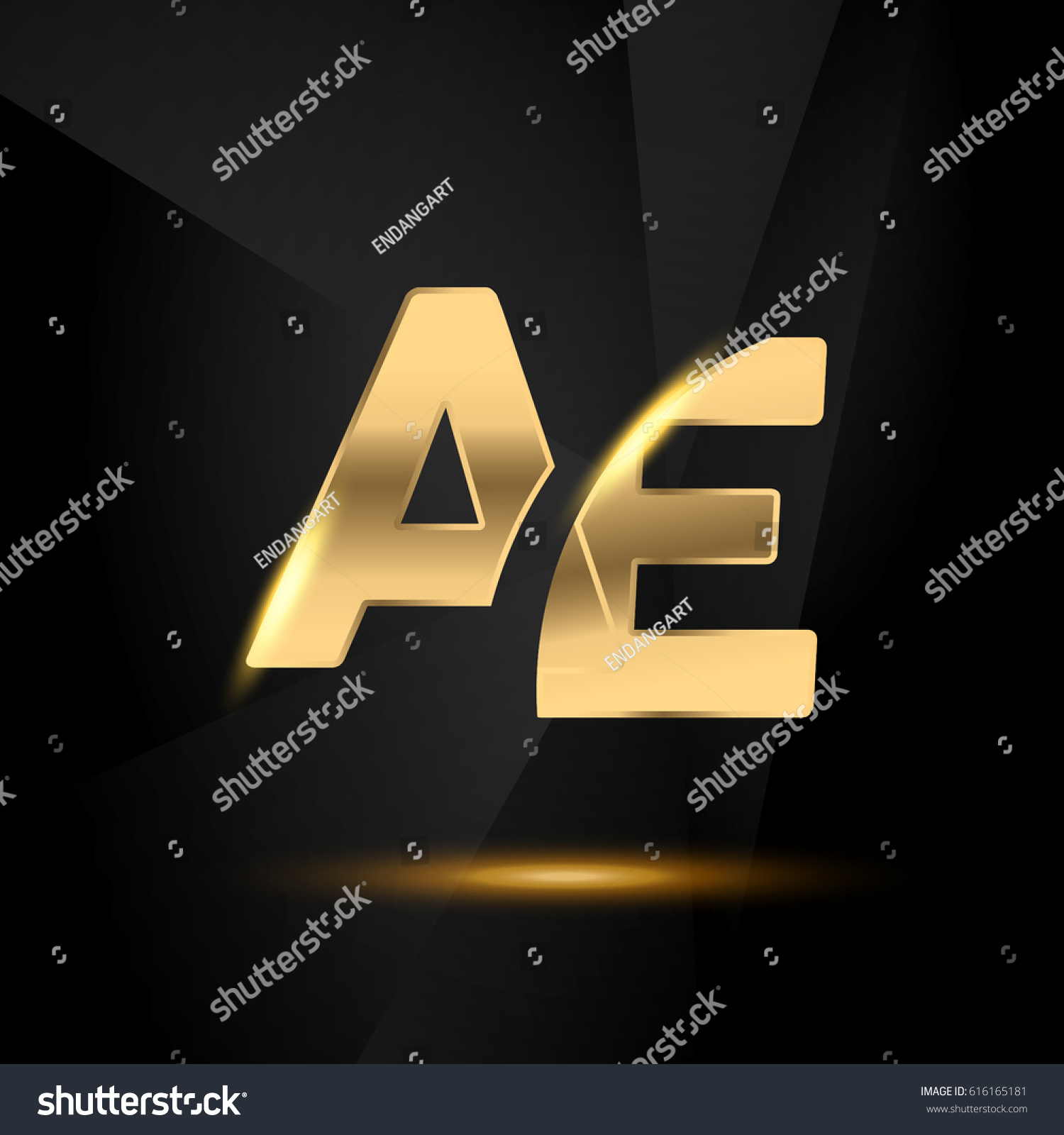 Ae Initial Letters Swoosh Shiny Elegant Stock Vector Royalty Free