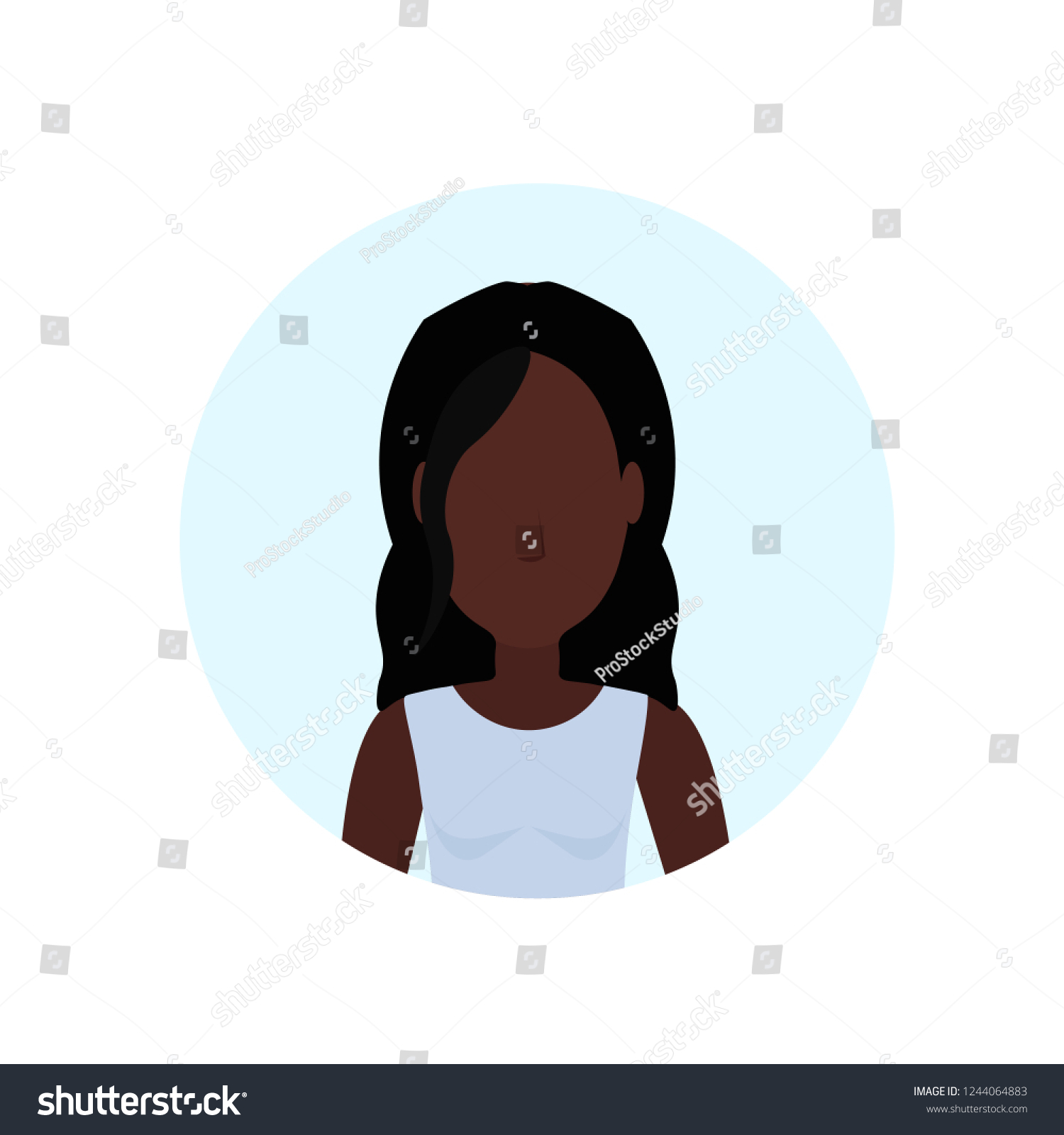 African American Woman Avatar Isolated Faceless Stock Vector Royalty